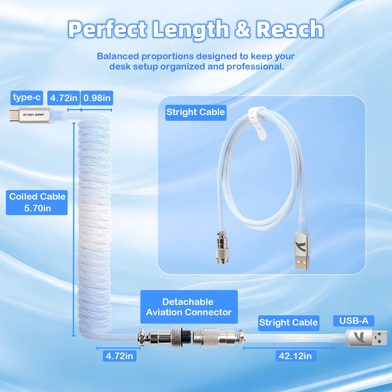 ATTACK SHARK C01ULTIMATE Coiled Cable for 8KHz Magnetic Keyboard - Image 21