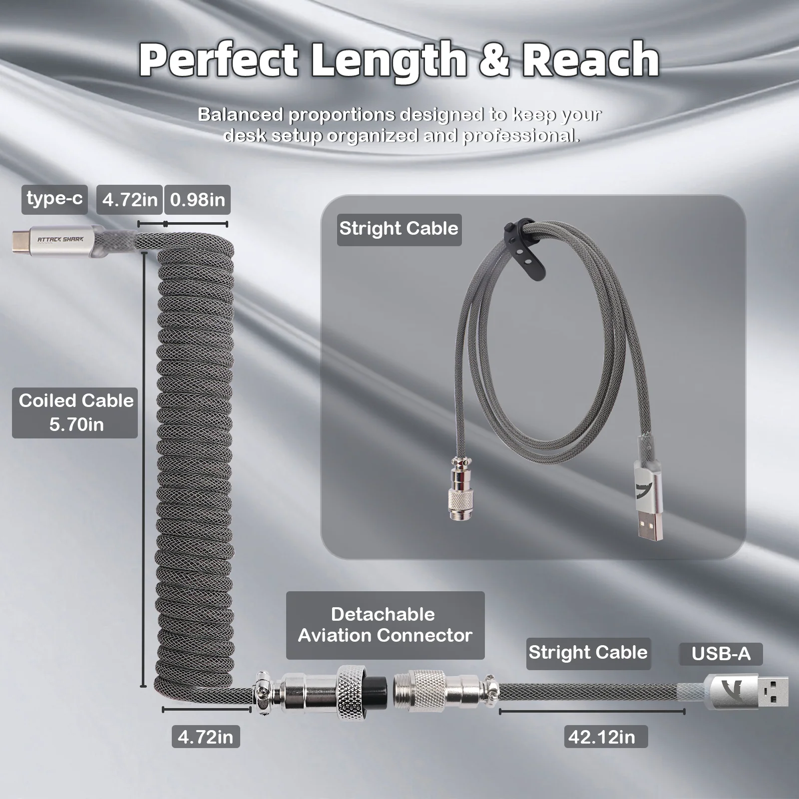 ATTACK SHARK C01ULTIMATE Coiled Cable for 8KHz Magnetic Keyboard - Image 59