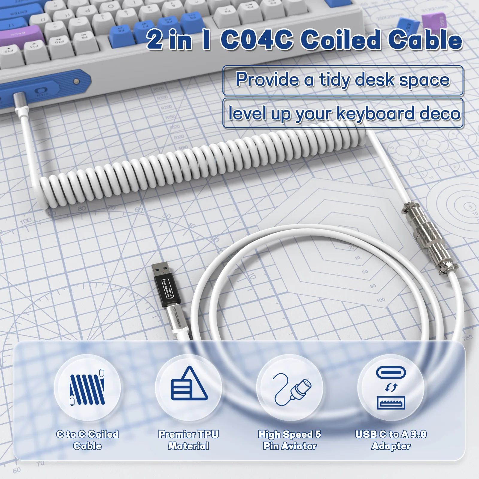 ATTACK SHARK C04-C COILED CABLE - Image 2