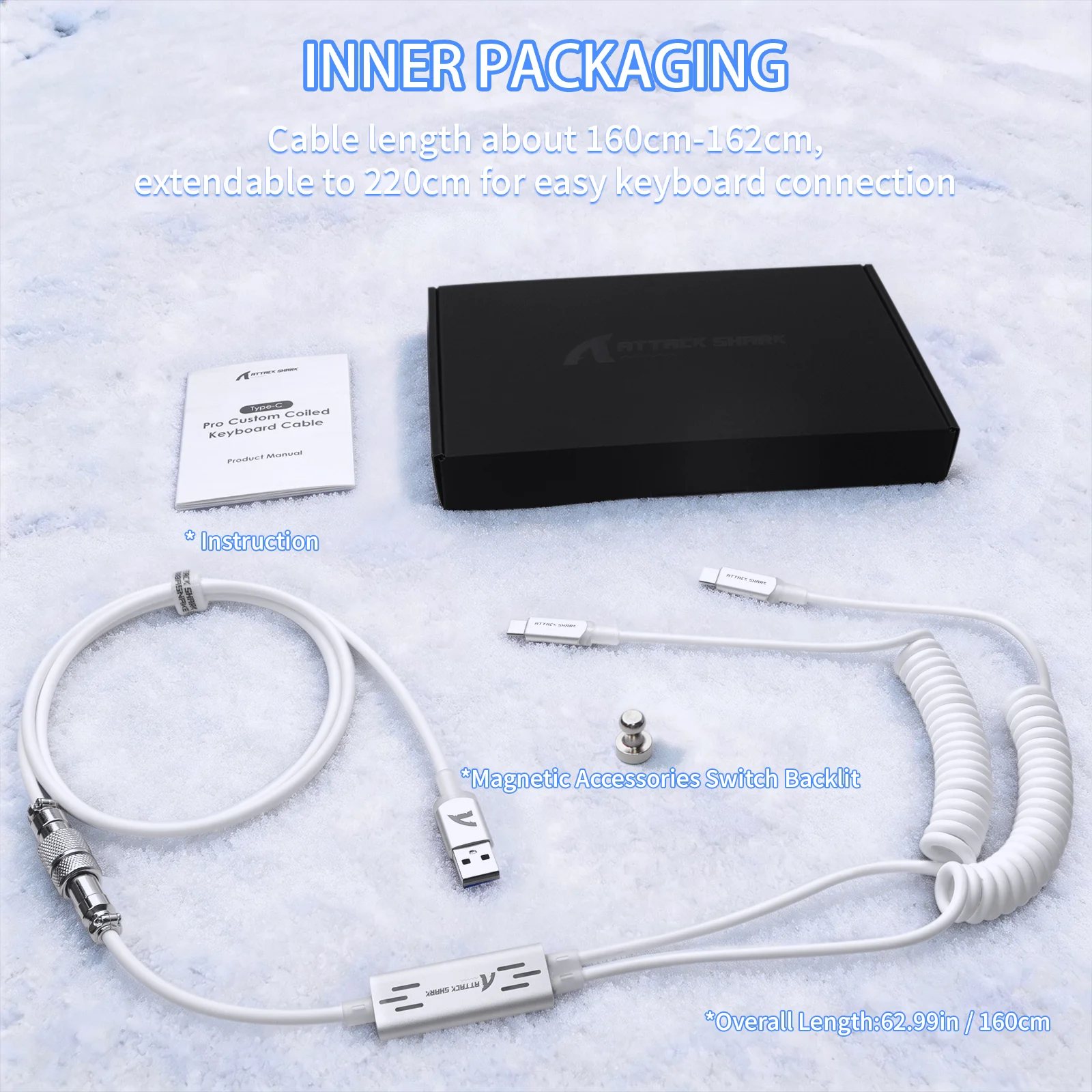 ATTACK SHARK C08 2-in-1 Custom Aviation Cable for 8kHz Magnetic Keyboards - Image 11