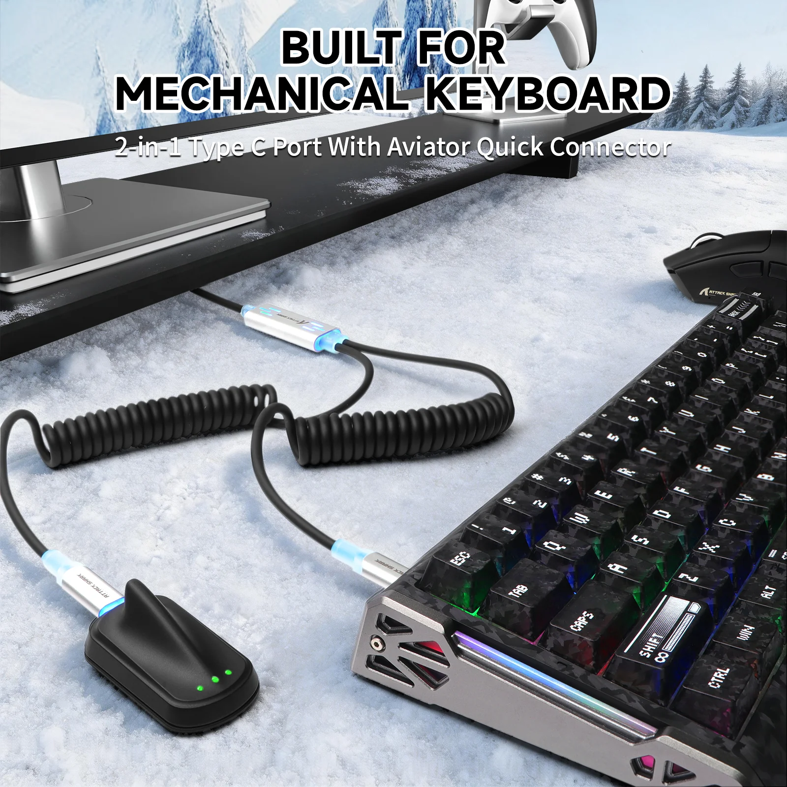 ATTACK SHARK C08 2-in-1 Custom Aviation Cable for 8kHz Magnetic Keyboards - Image 12