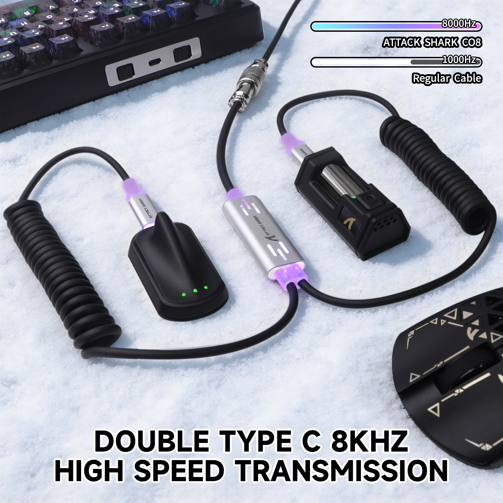 ATTACK SHARK C08 2-in-1 Custom Aviation Cable for 8kHz Magnetic Keyboards - Image 13