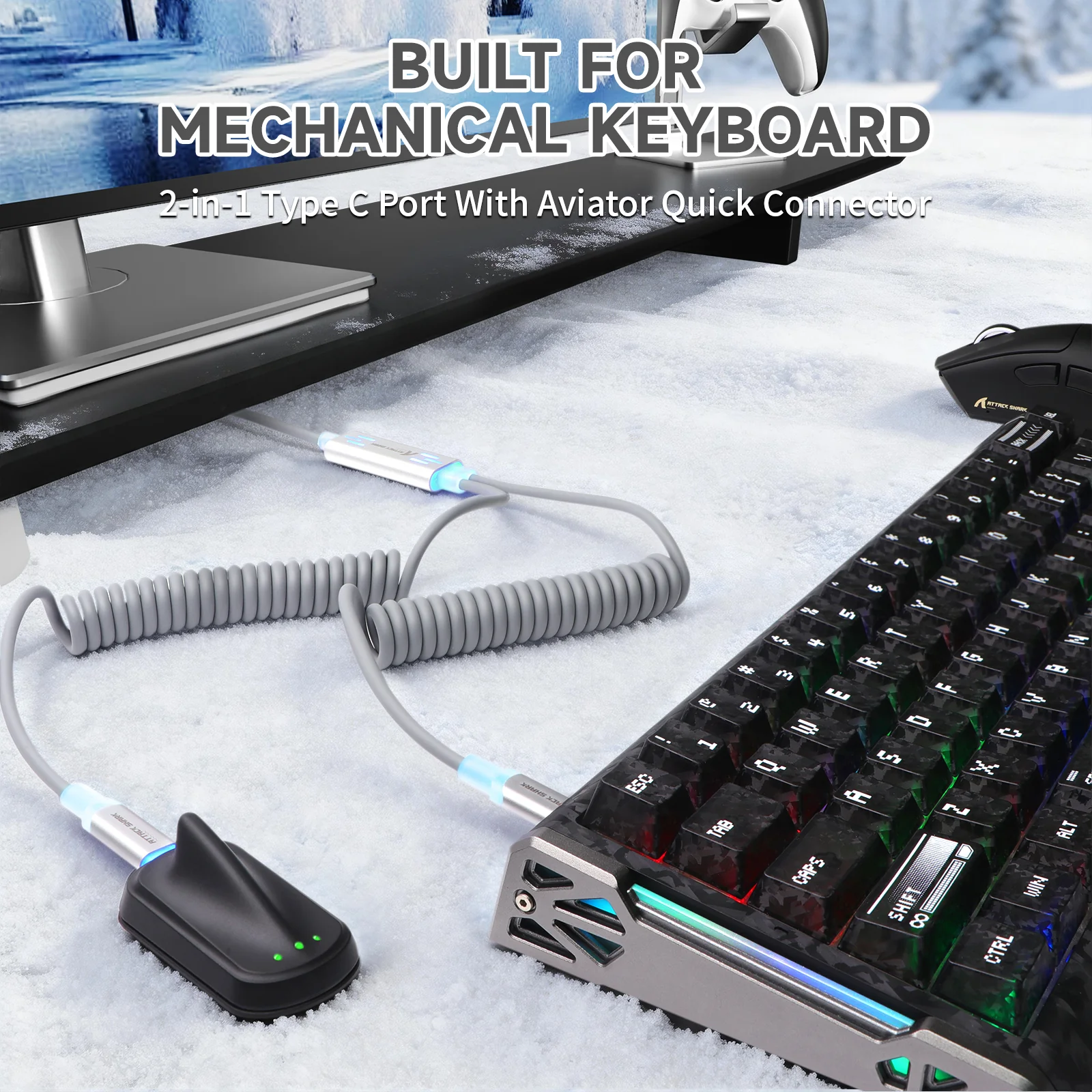 ATTACK SHARK C08 2-in-1 Custom Aviation Cable for 8kHz Magnetic Keyboards - Image 20