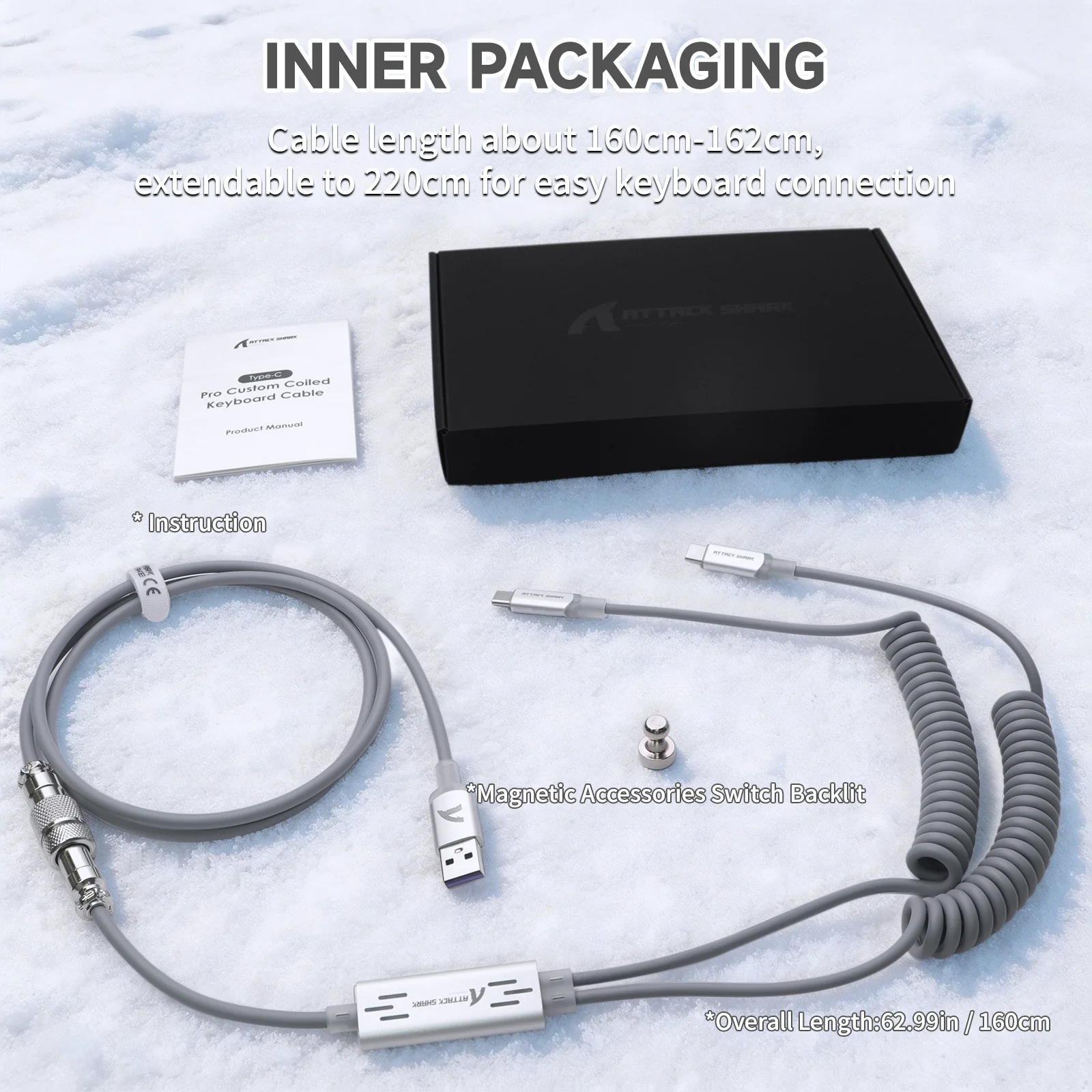 ATTACK SHARK C08 2-in-1 Custom Aviation Cable for 8kHz Magnetic Keyboards - Image 27