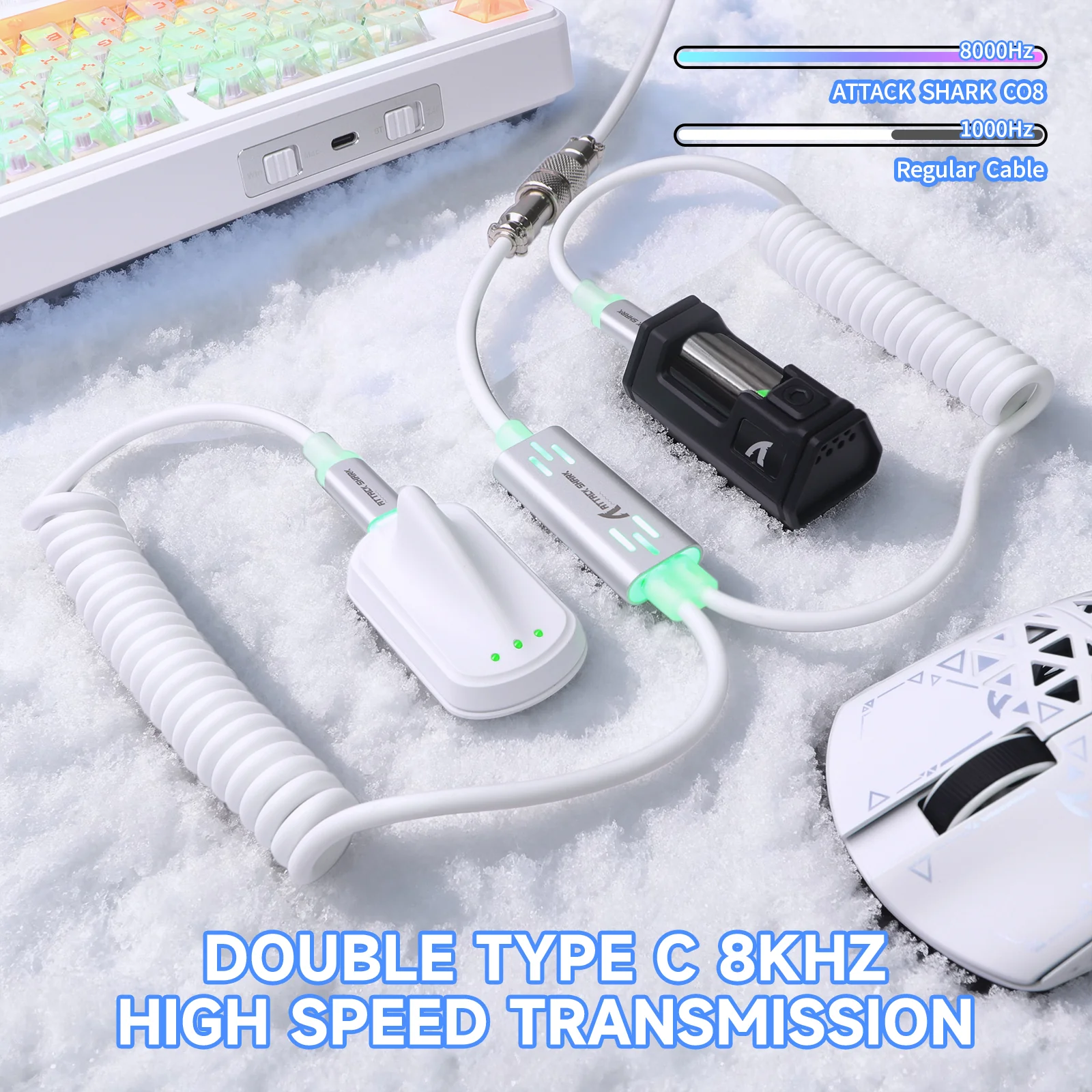 ATTACK SHARK C08 2-in-1 Custom Aviation Cable for 8kHz Magnetic Keyboards - Image 5