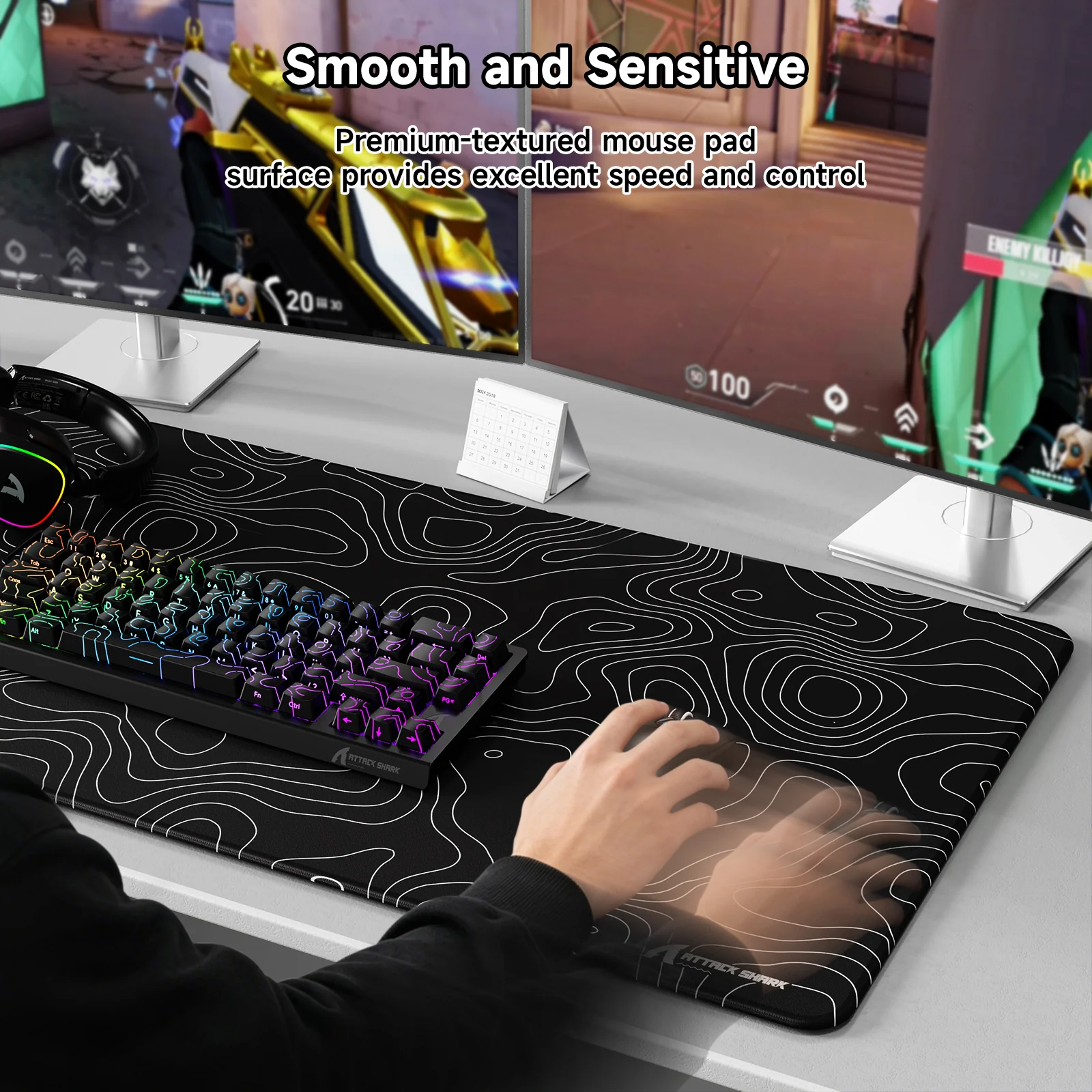 ATTACK SHARK CM02PRO eSport Gaming Mousepad (900x400x4 MM) - Image 21