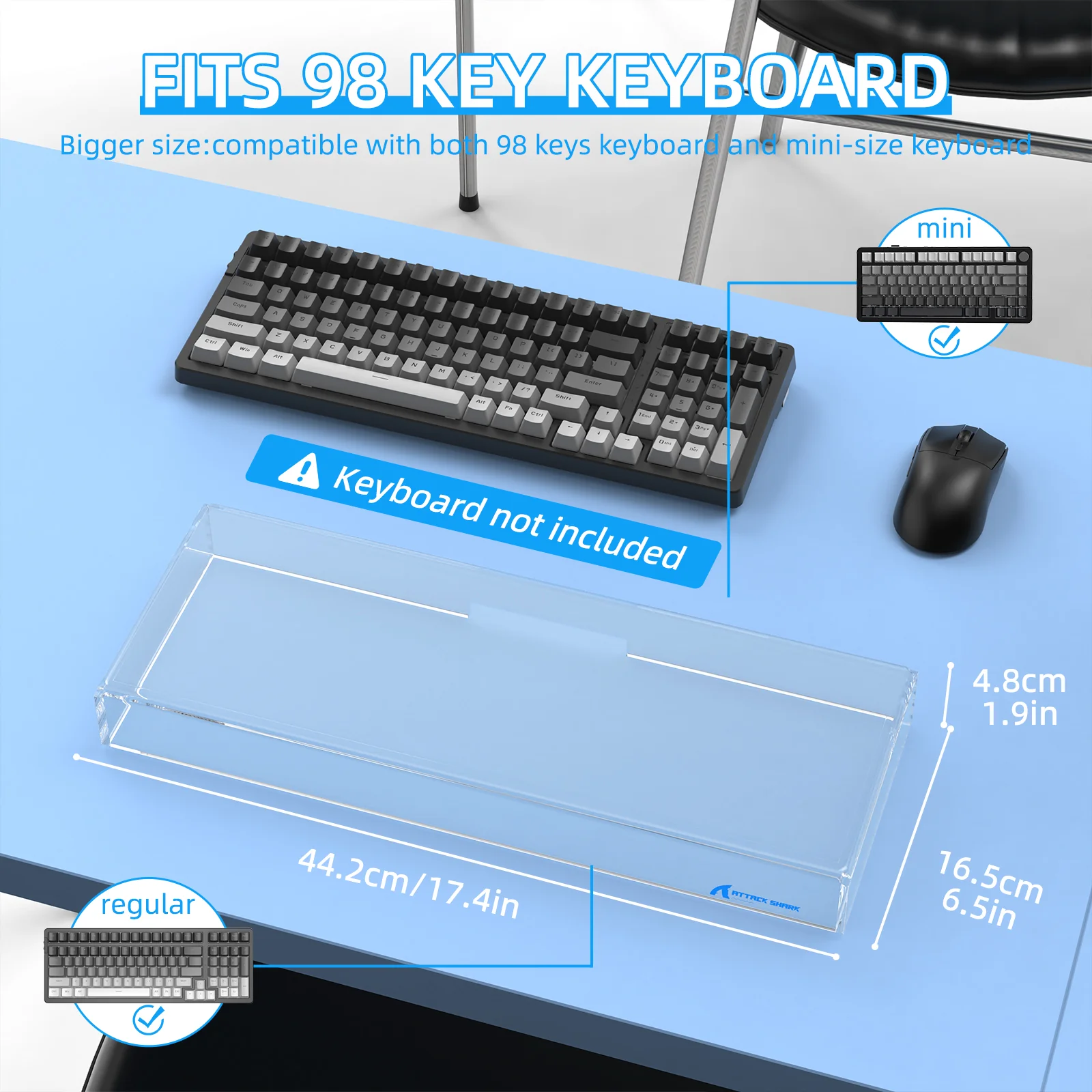 ATTACK SHARK 98 Keys Keyboard Dust Cover - Image 2