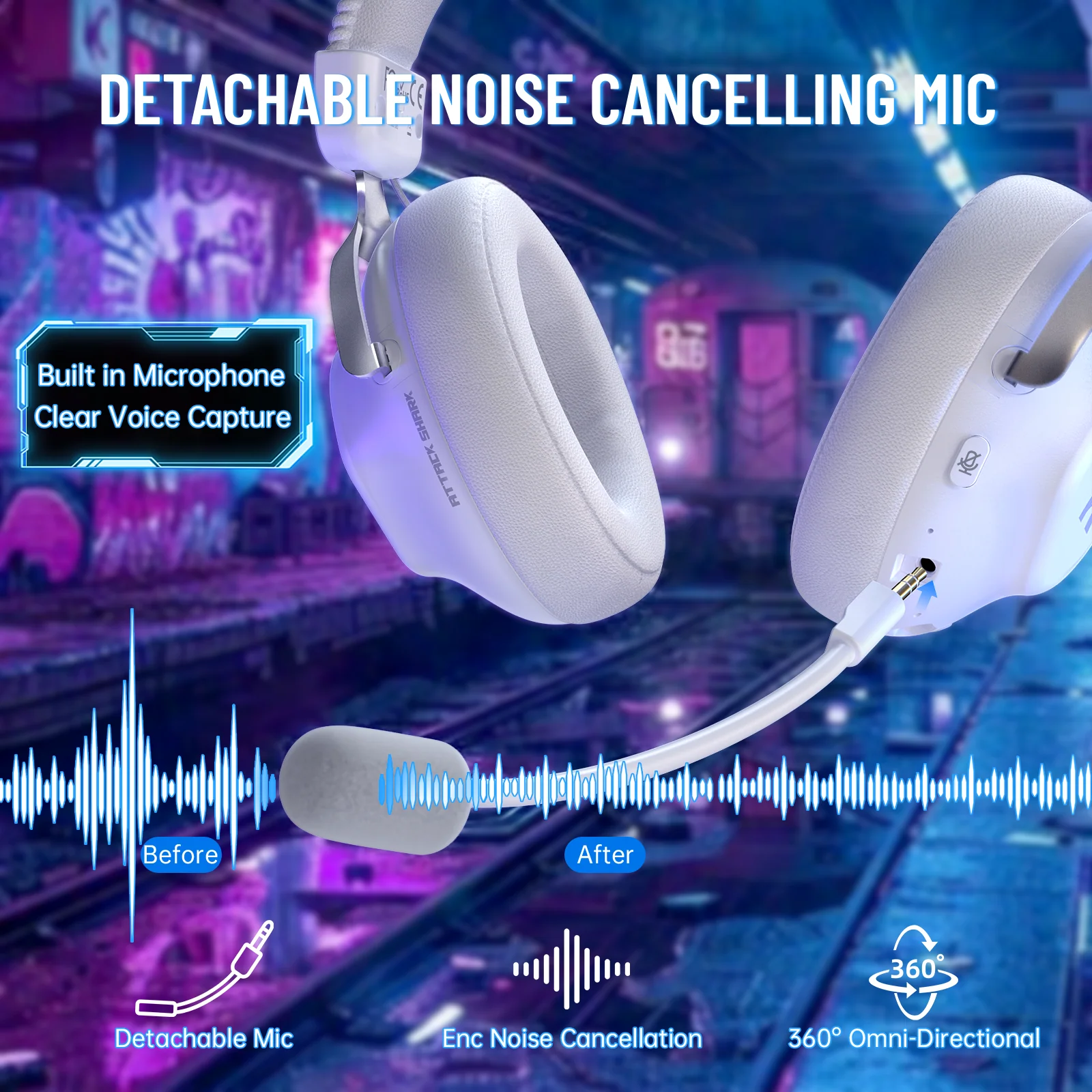 ATTACK SHARK L50 PRO Tri-Mode Wireless Gaming Headset - Image 13