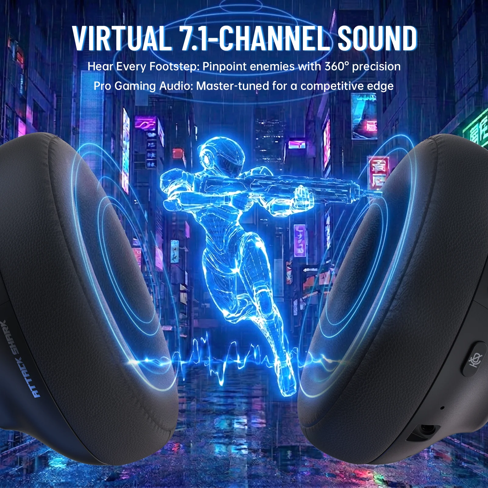 ATTACK SHARK L50 PRO Tri-Mode Wireless Gaming Headset - Image 5