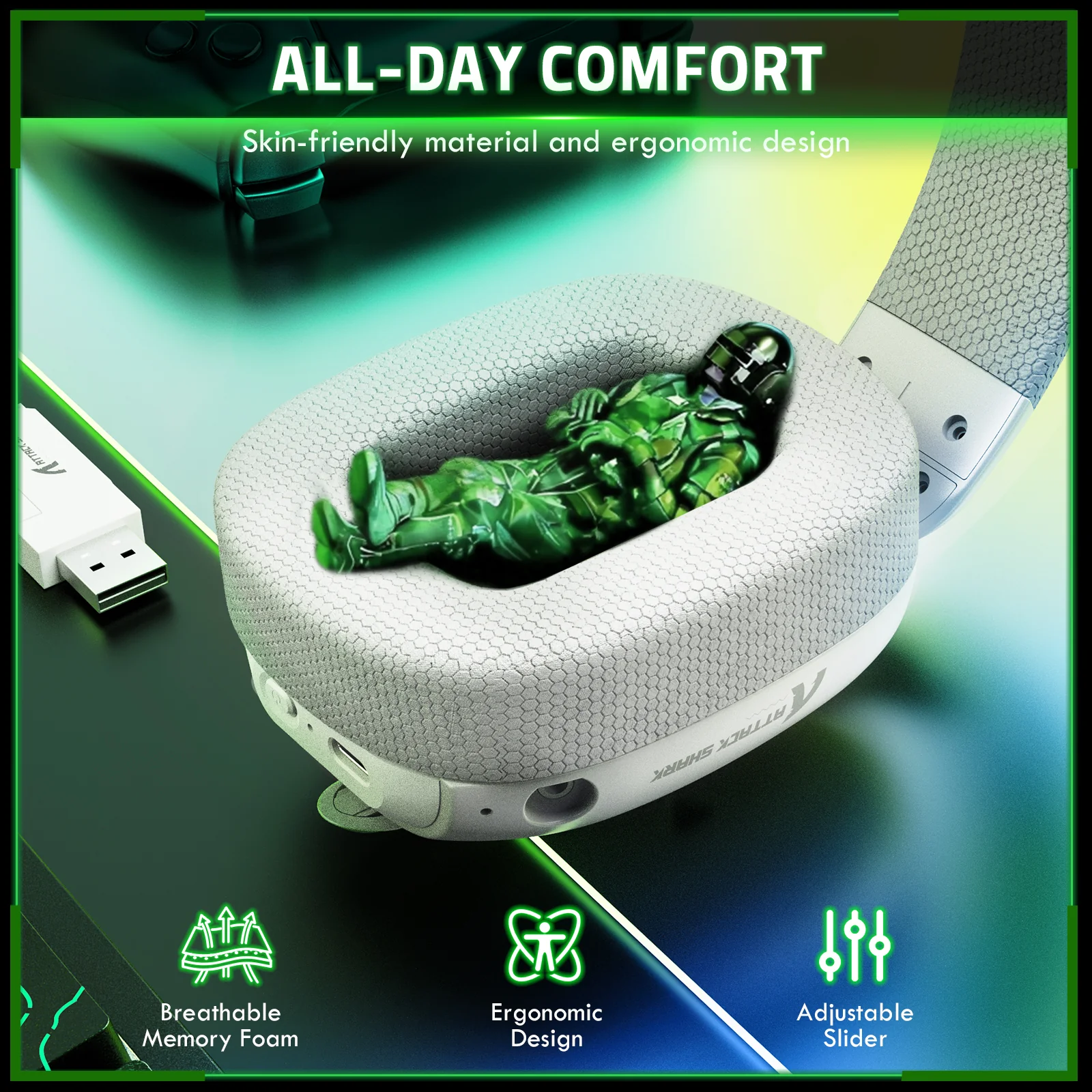 ATTACK SHARK L80 PRO Wireless Gaming Headset - Image 16