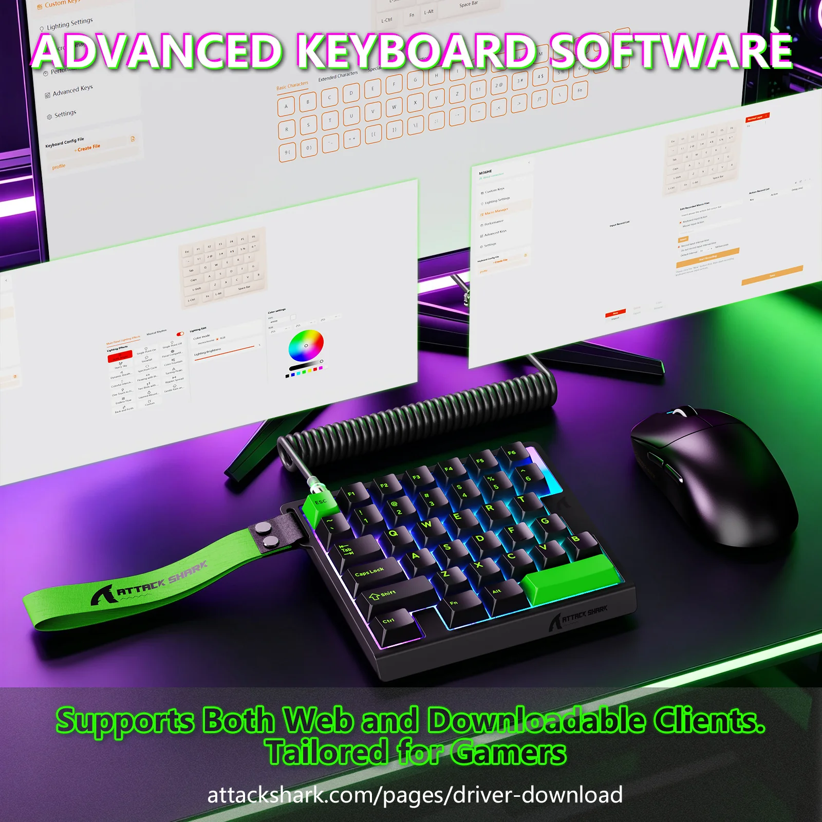ATTACK SHARK M36 HE One-Handed Magnetic Switch Keyboard & C01 ULTRA LED Aviator Cable - Image 25