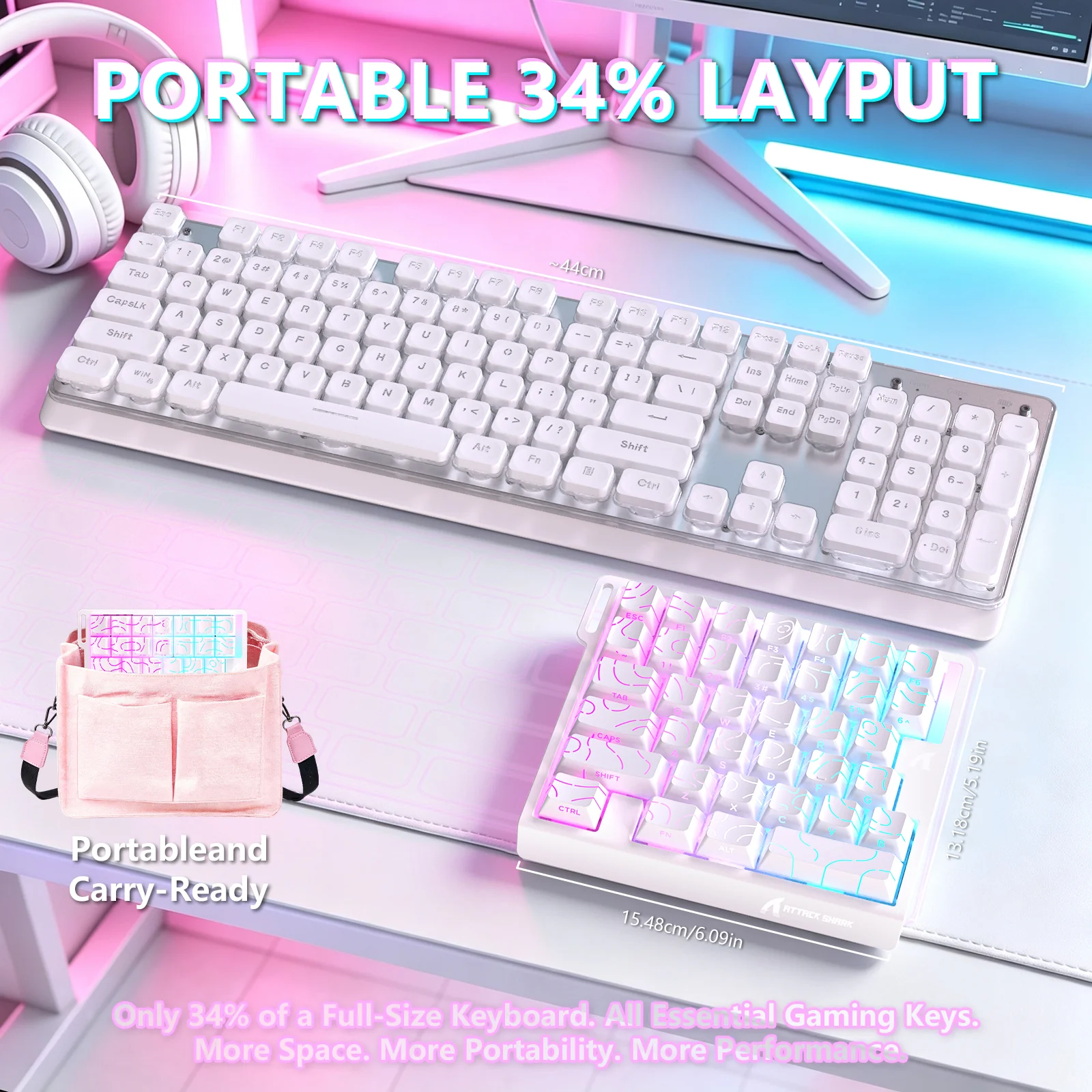 ATTACK SHARK M36 HE One-Handed Magnetic Switch Keyboard & C01 ULTRA LED Aviator Cable - Image 36