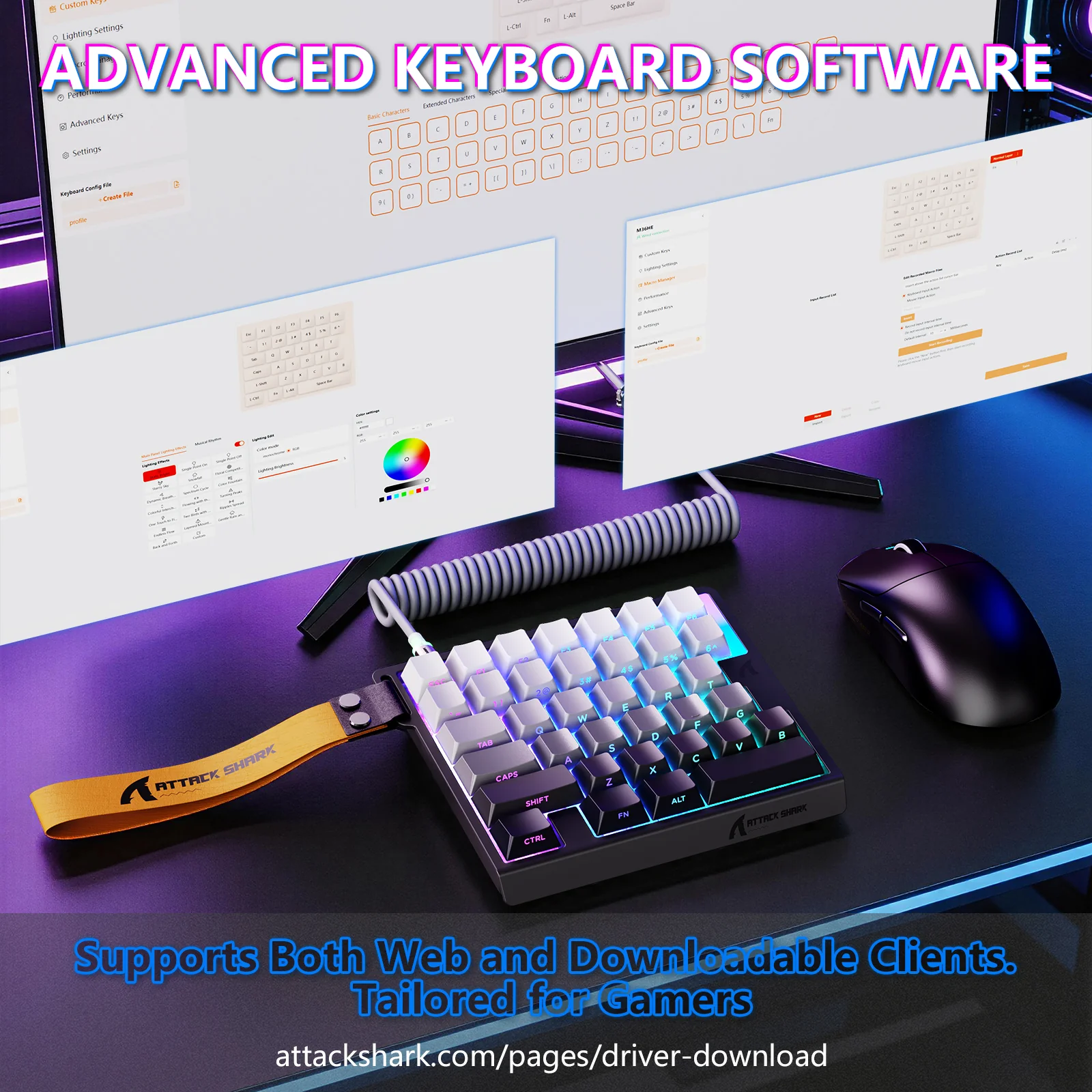 ATTACK SHARK M36 HE One-Handed Magnetic Switch Keyboard & C01 ULTRA LED Aviator Cable - Image 7
