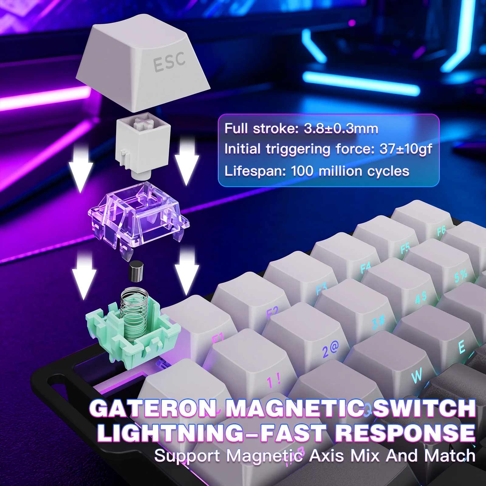 ATTACK SHARK M36 HE One-Handed Magnetic Switch Keyboard - Image 11