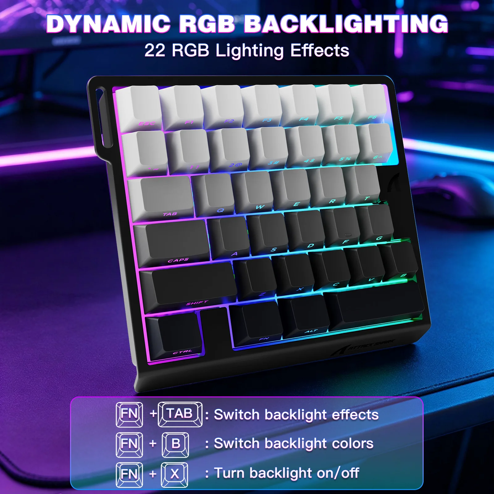 ATTACK SHARK M36 HE One-Handed Magnetic Switch Keyboard - Image 12