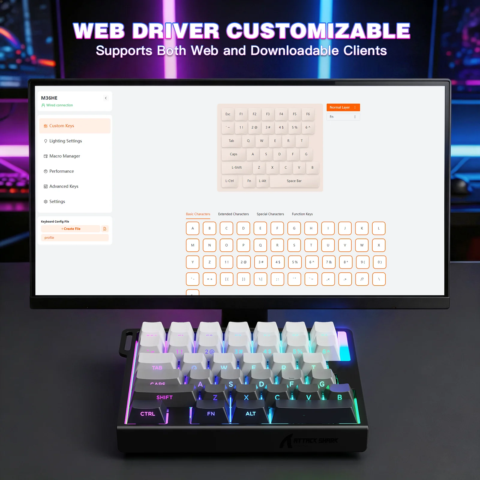 ATTACK SHARK M36 HE One-Handed Magnetic Switch Keyboard - Image 14