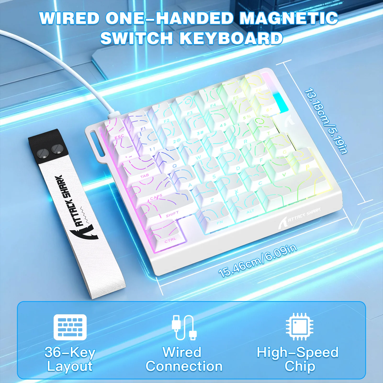 ATTACK SHARK M36 HE One-Handed Magnetic Switch Keyboard - Image 25