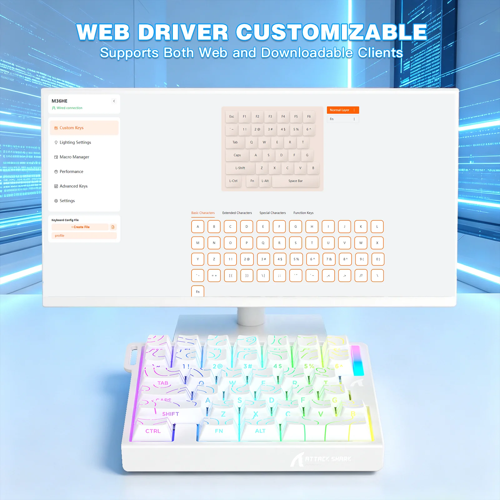 ATTACK SHARK M36 HE One-Handed Magnetic Switch Keyboard - Image 26