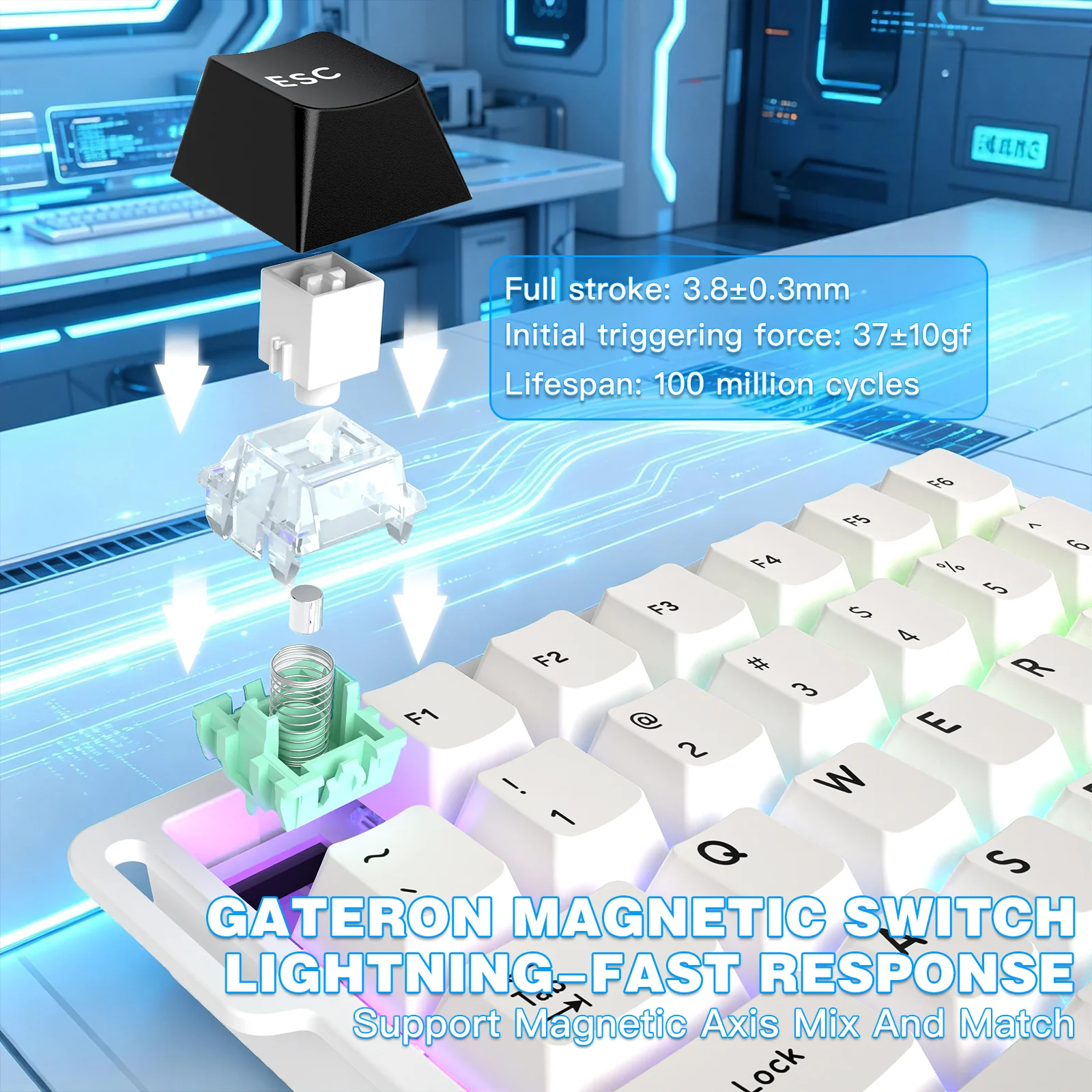 ATTACK SHARK M36 HE One-Handed Magnetic Switch Keyboard - Image 3