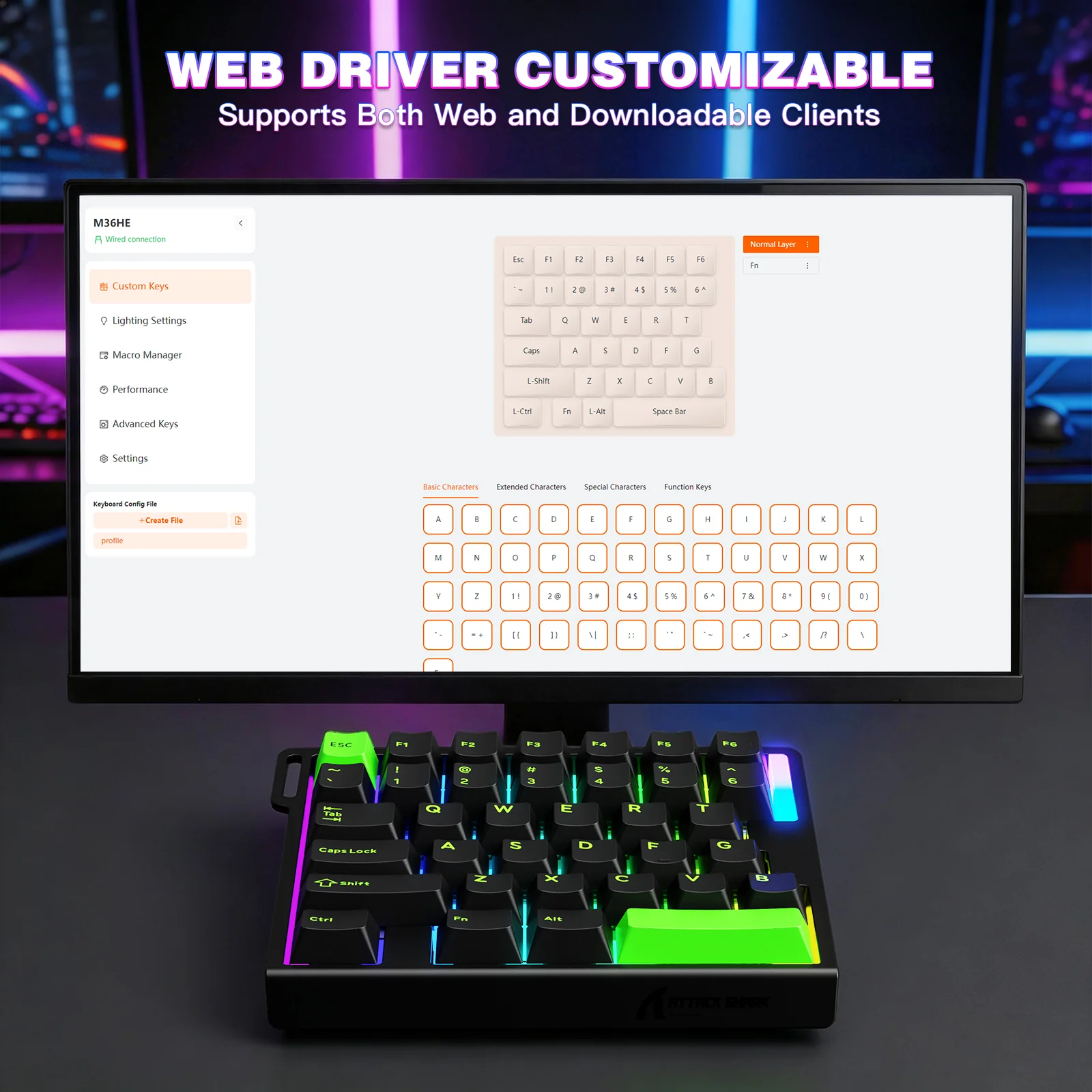 ATTACK SHARK M36 HE One-Handed Magnetic Switch Keyboard - Image 35