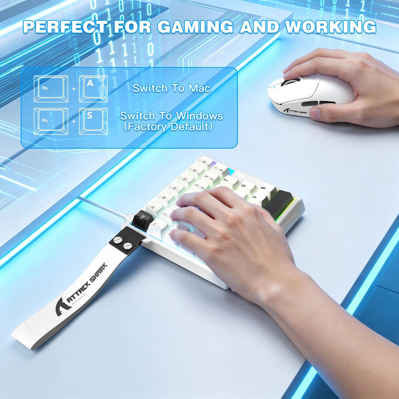 ATTACK SHARK M36 HE One-Handed Magnetic Switch Keyboard - Image 9