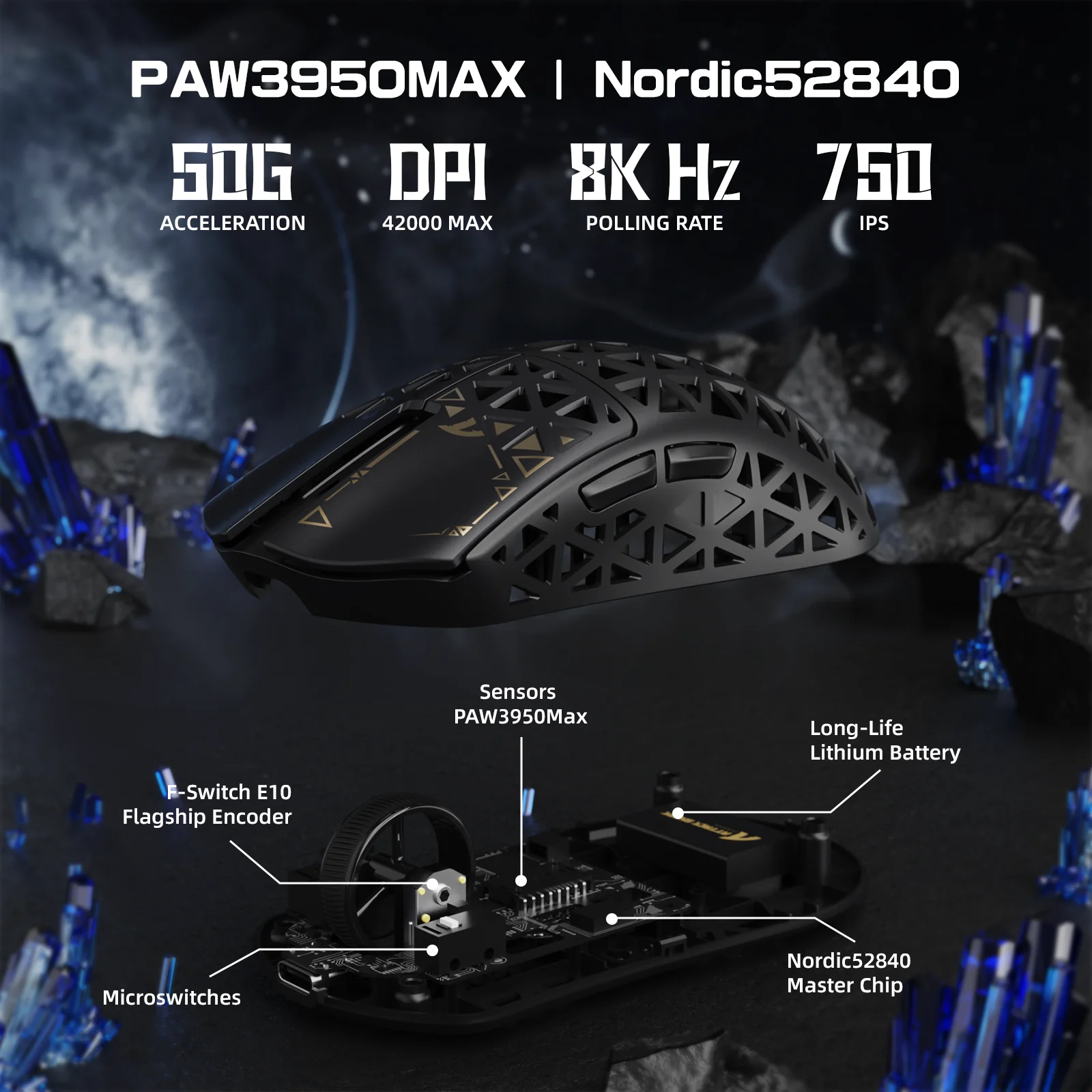 ATTACK SHARK R5 ULTRA Carbon Fiber Wireless 8K PAW3950MAX Gaming Mouse - Image 13