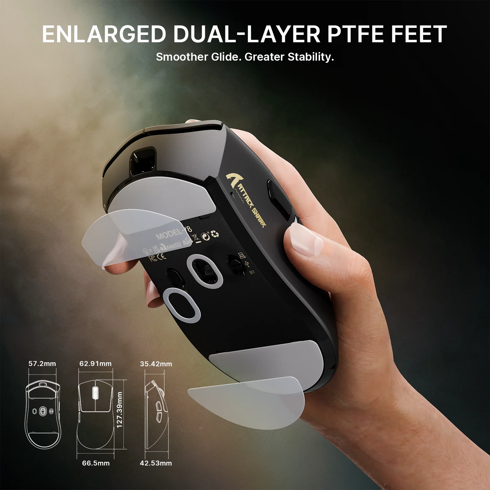 ATTACK SHARK V8 Ultra-Light Ergonomic Wireless Gaming Mouse - Image 19