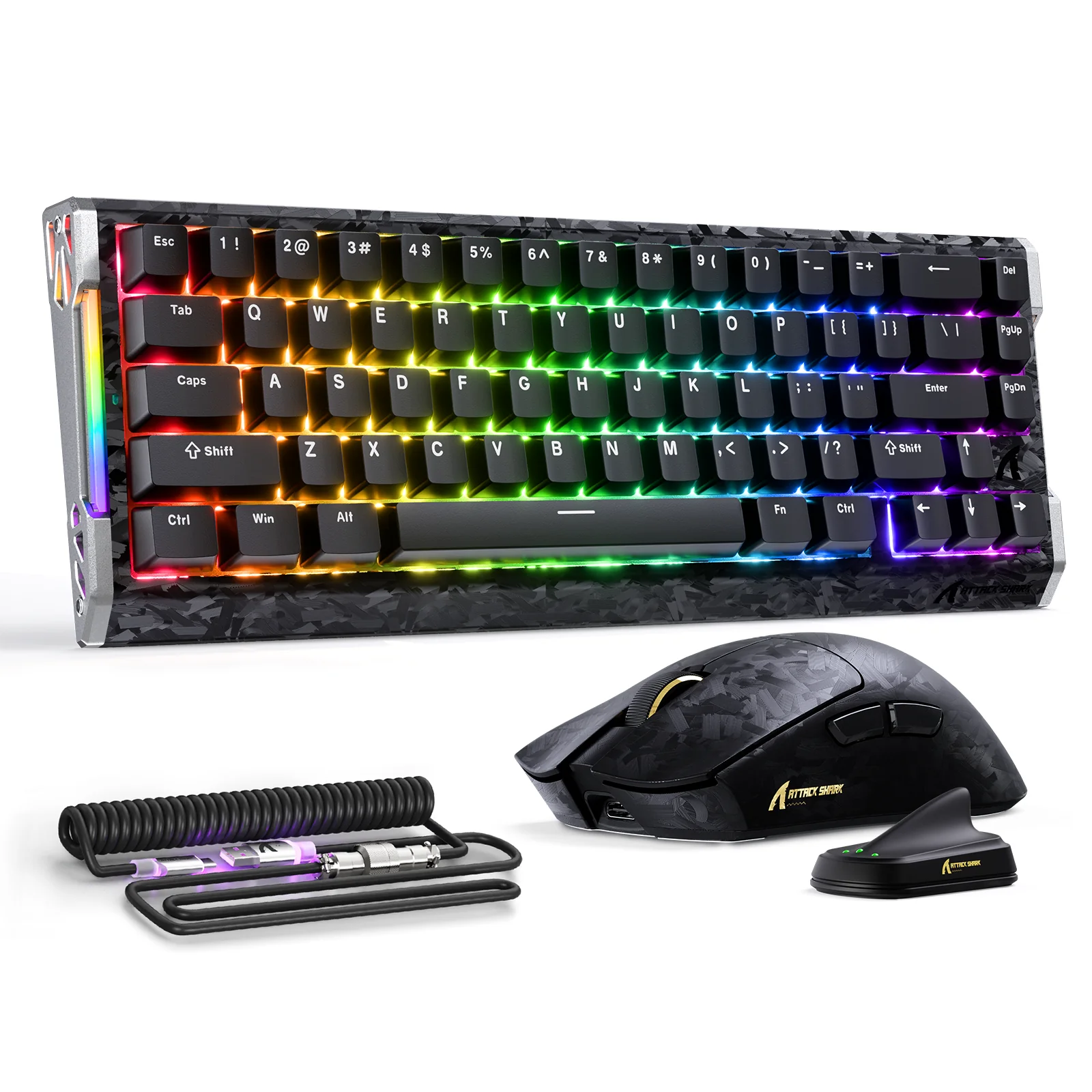 ATTACK SHARK R68 HE & X11 ULTRA Carbon Fiber Gaming Bundle With C01 ULTRA Coiled Cable - Image 19