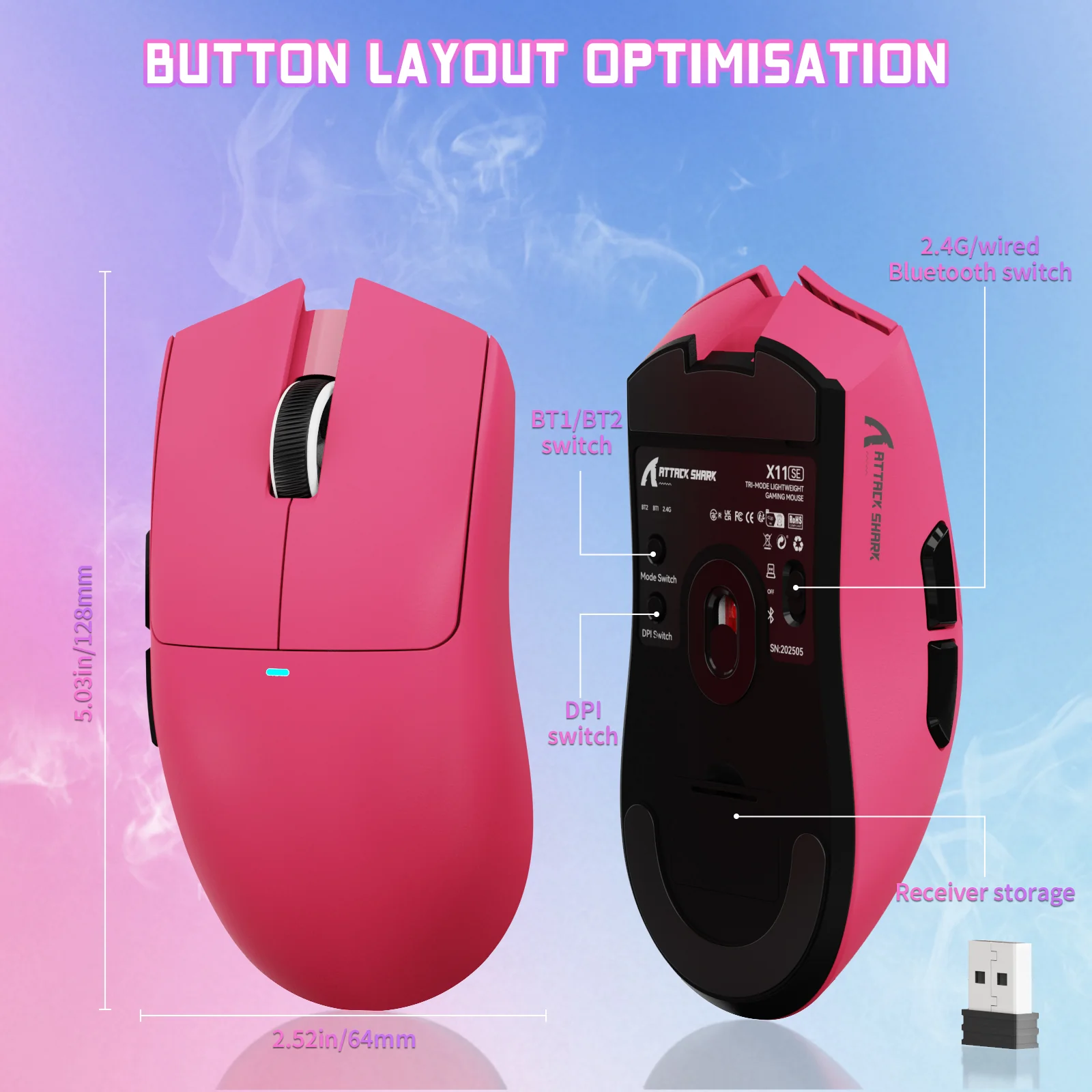 ATTACK SHARK X11SE Wireless Gaming Mouse - Image 32