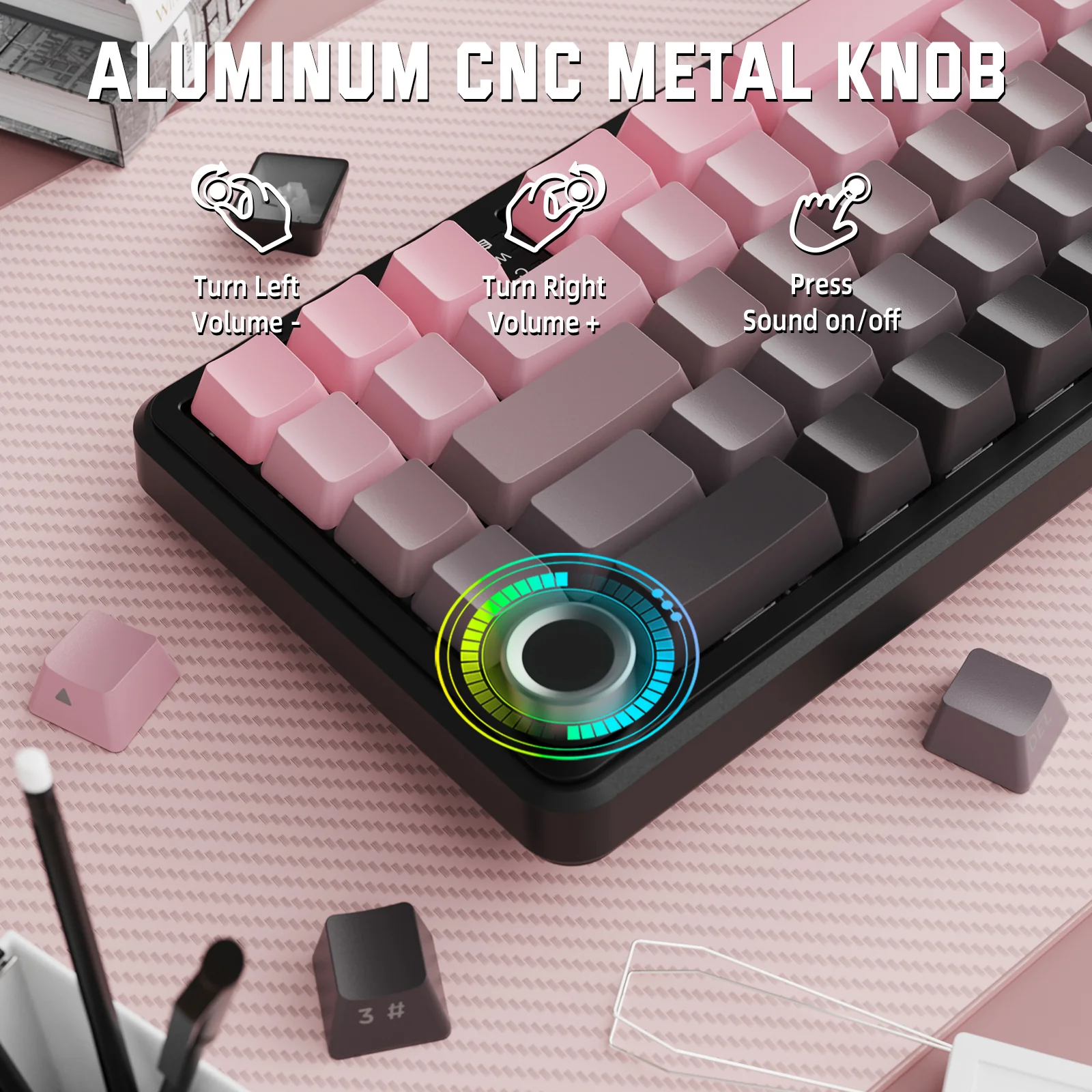 ATTACK SHARK X66 Wireless Mechanical Keyboard with Side Printed PBT Keycaps - Image 13