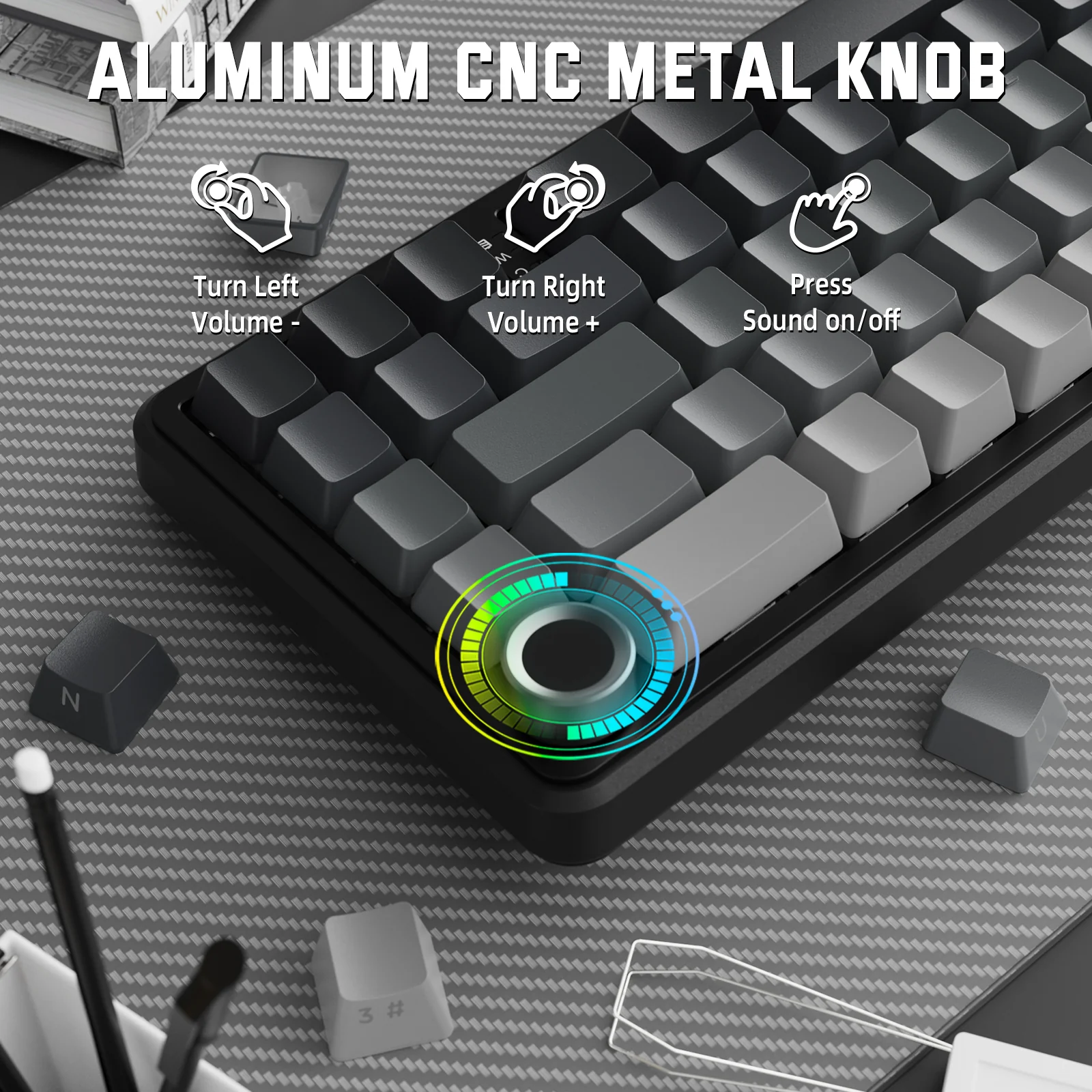 ATTACK SHARK X66 Wireless Mechanical Keyboard with Side Printed PBT Keycaps - Image 4