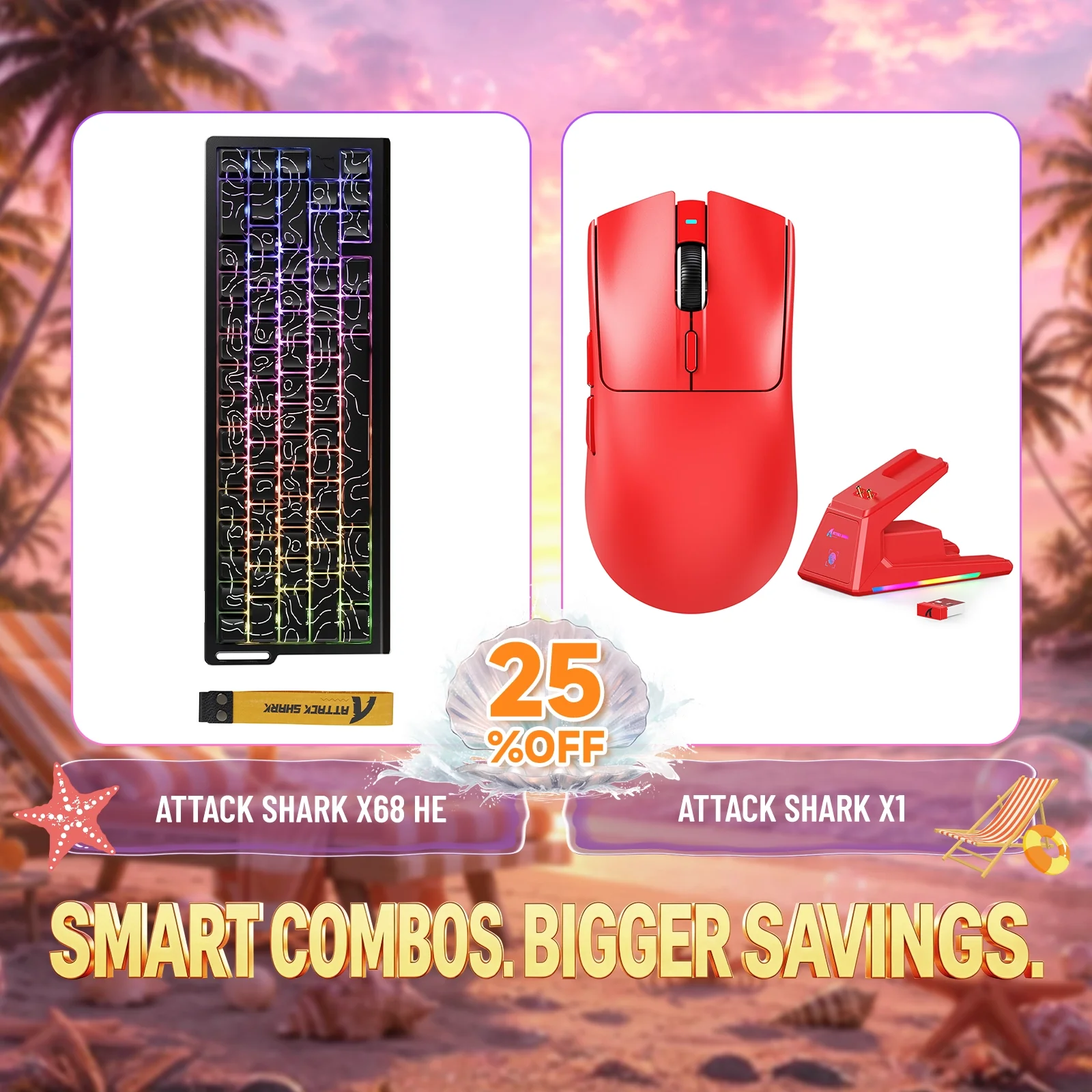 ATTACK SHARK X68HE Rapid Trigger Keyboard + X1 Wireless Gaming Mouse Bundle - Image 10