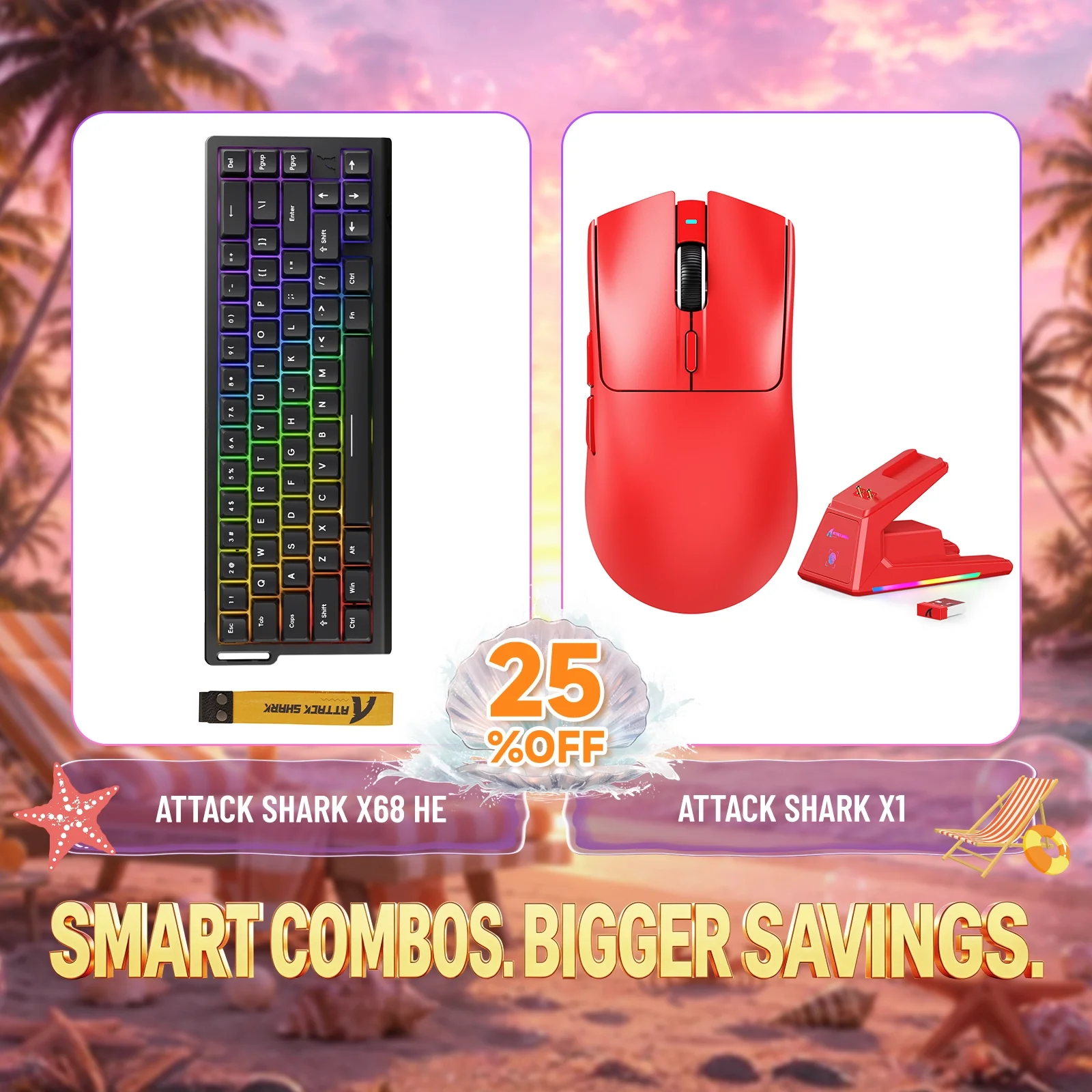 ATTACK SHARK X68HE Rapid Trigger Keyboard + X1 Wireless Gaming Mouse Bundle - Image 11