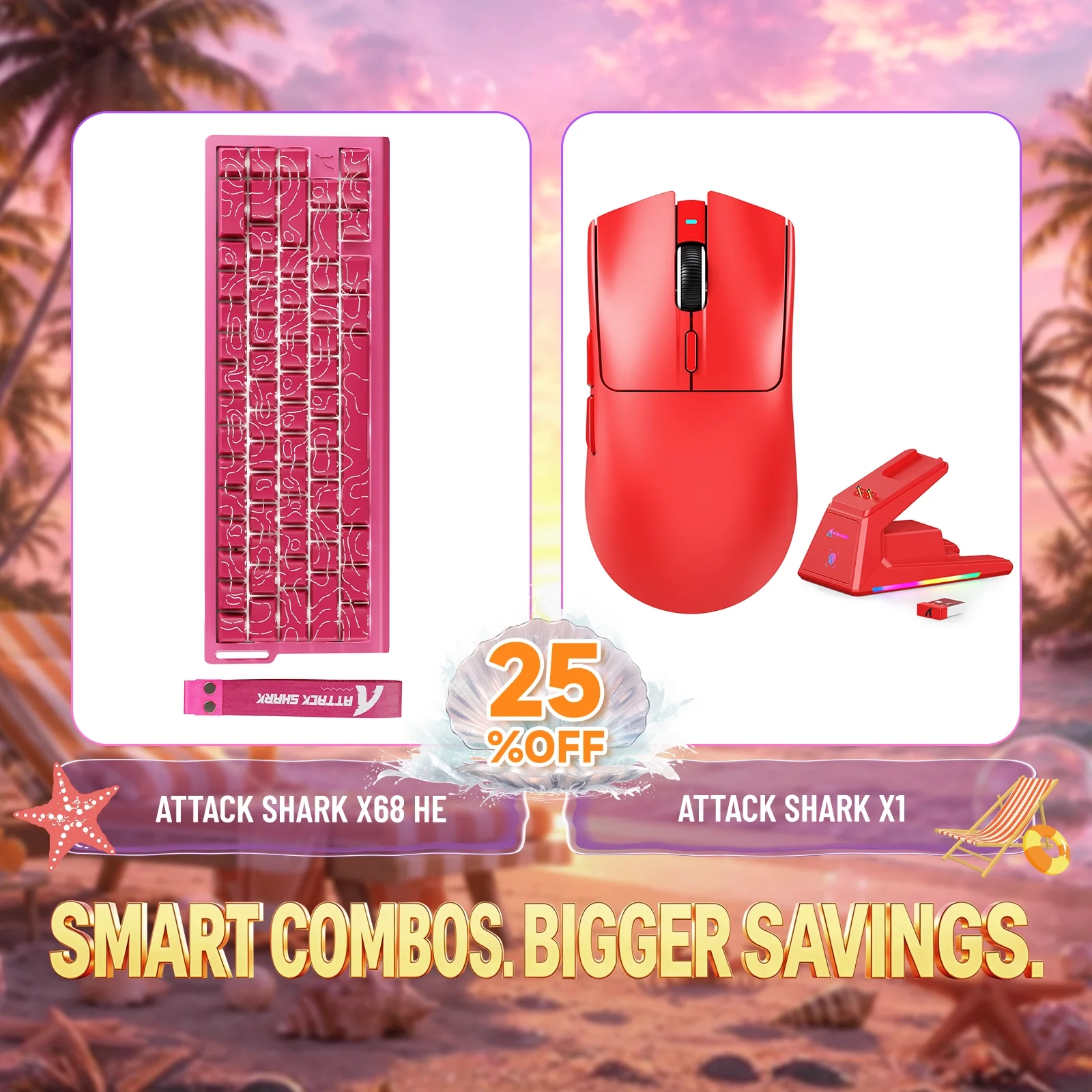 ATTACK SHARK X68HE Rapid Trigger Keyboard + X1 Wireless Gaming Mouse Bundle - Image 12