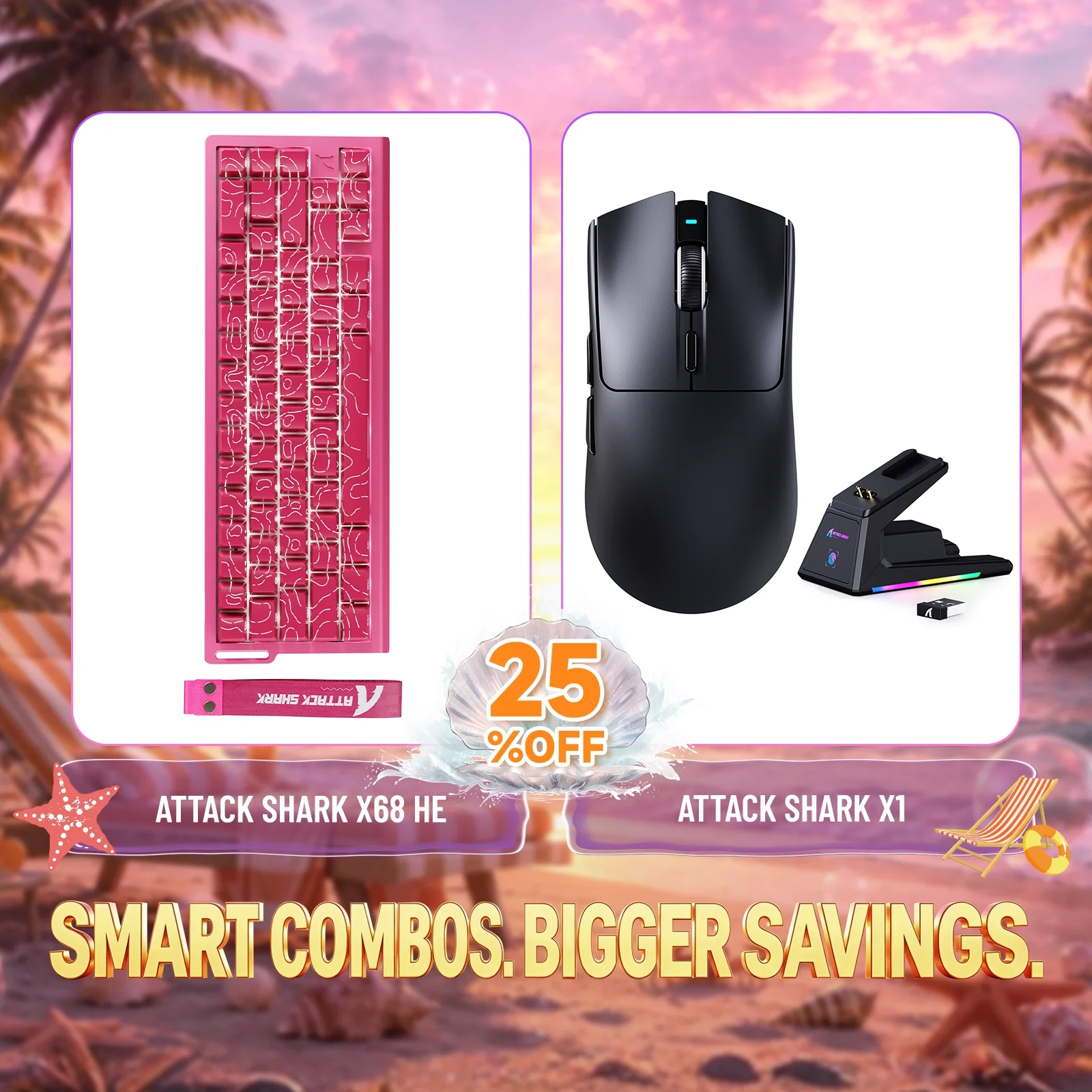 ATTACK SHARK X68HE Rapid Trigger Keyboard + X1 Wireless Gaming Mouse Bundle - Image 13
