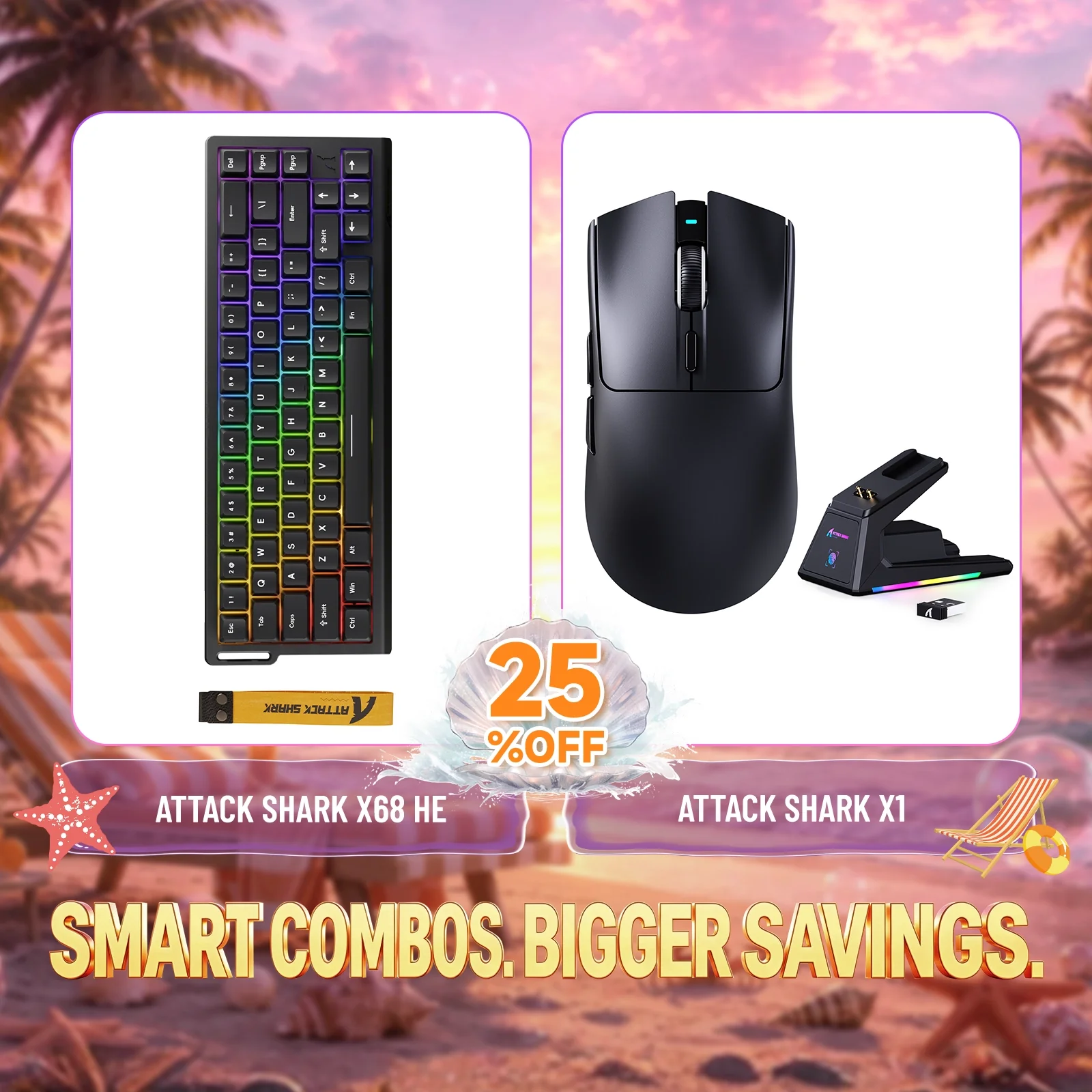 ATTACK SHARK X68HE Rapid Trigger Keyboard + X1 Wireless Gaming Mouse Bundle - Image 14