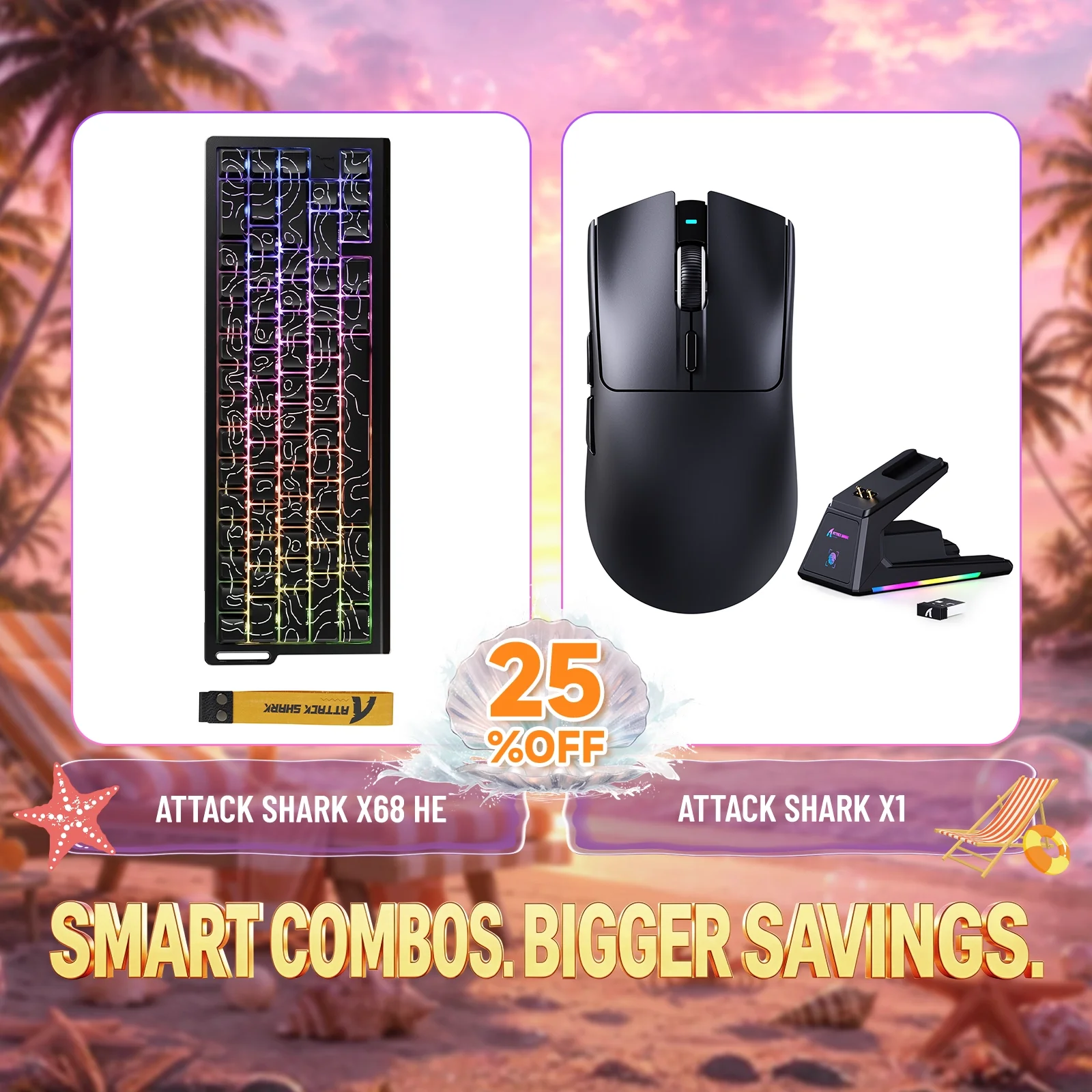 ATTACK SHARK X68HE Rapid Trigger Keyboard + X1 Wireless Gaming Mouse Bundle - Image 15