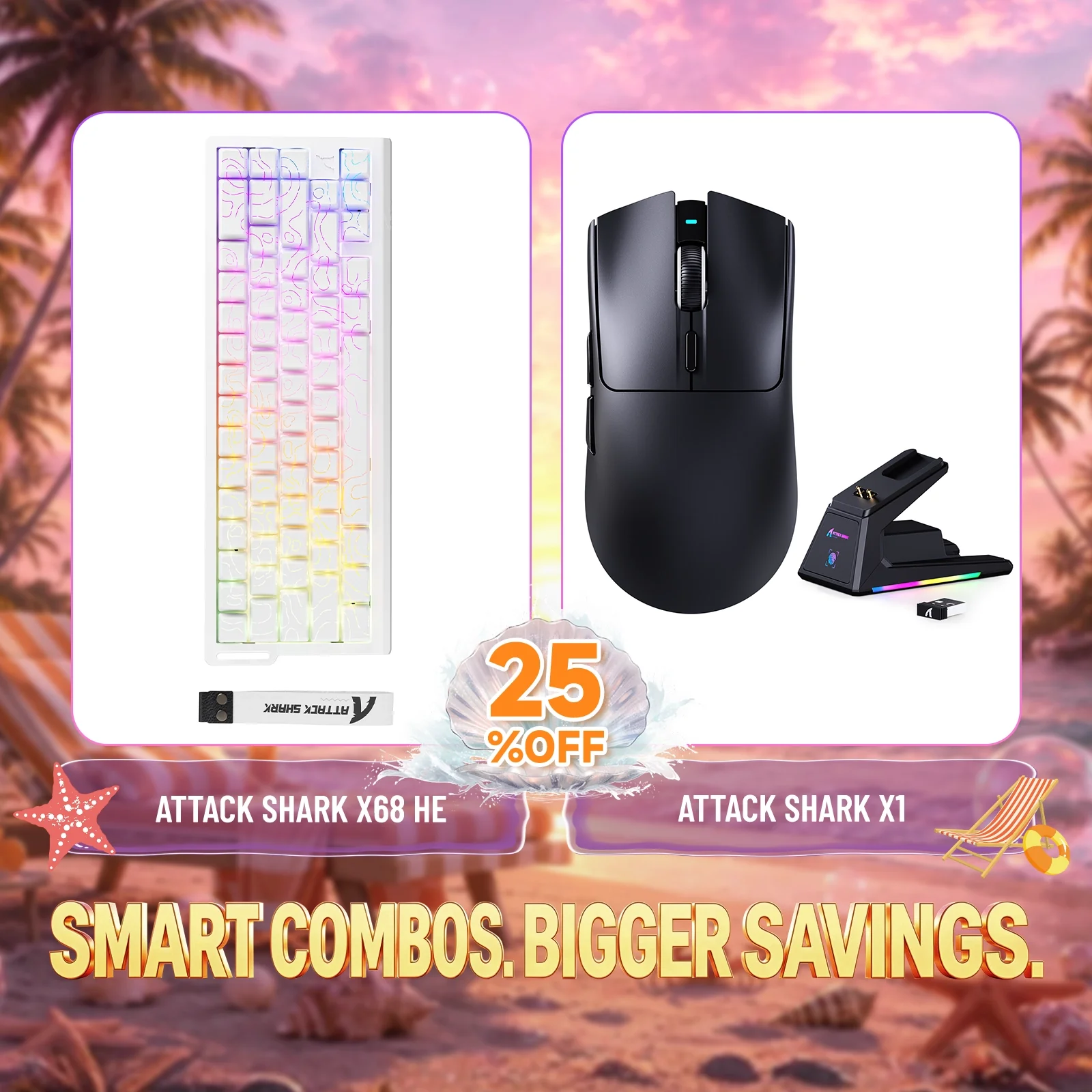 ATTACK SHARK X68HE Rapid Trigger Keyboard + X1 Wireless Gaming Mouse Bundle - Image 17