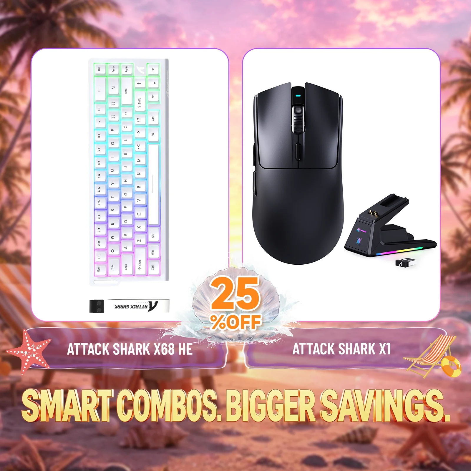 ATTACK SHARK X68HE Rapid Trigger Keyboard + X1 Wireless Gaming Mouse Bundle - Image 18