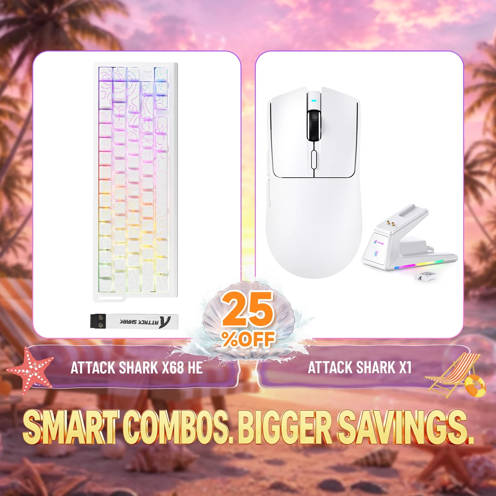 ATTACK SHARK X68HE Rapid Trigger Keyboard + X1 Wireless Gaming Mouse Bundle - Image 5