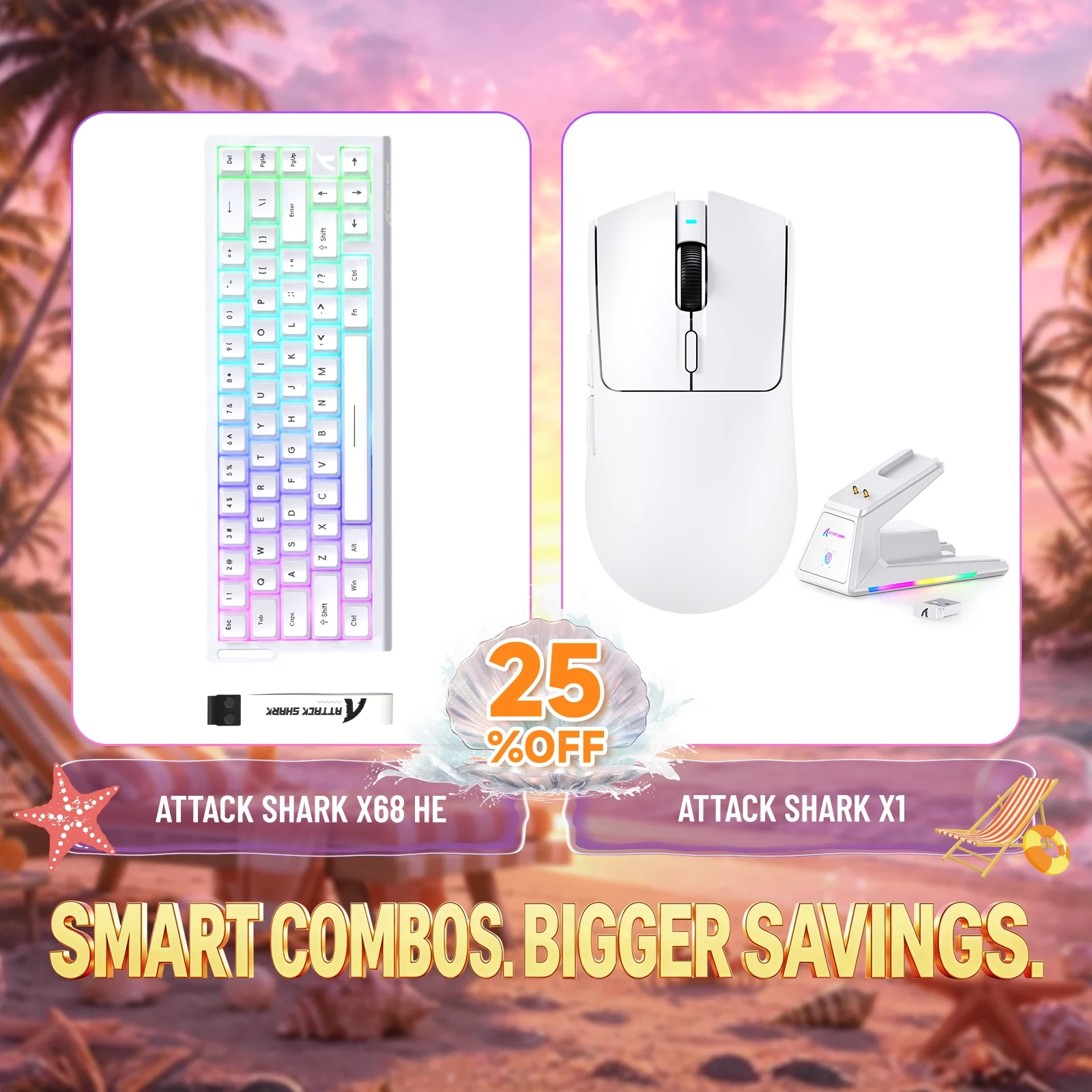 ATTACK SHARK X68HE Rapid Trigger Keyboard + X1 Wireless Gaming Mouse Bundle - Image 6