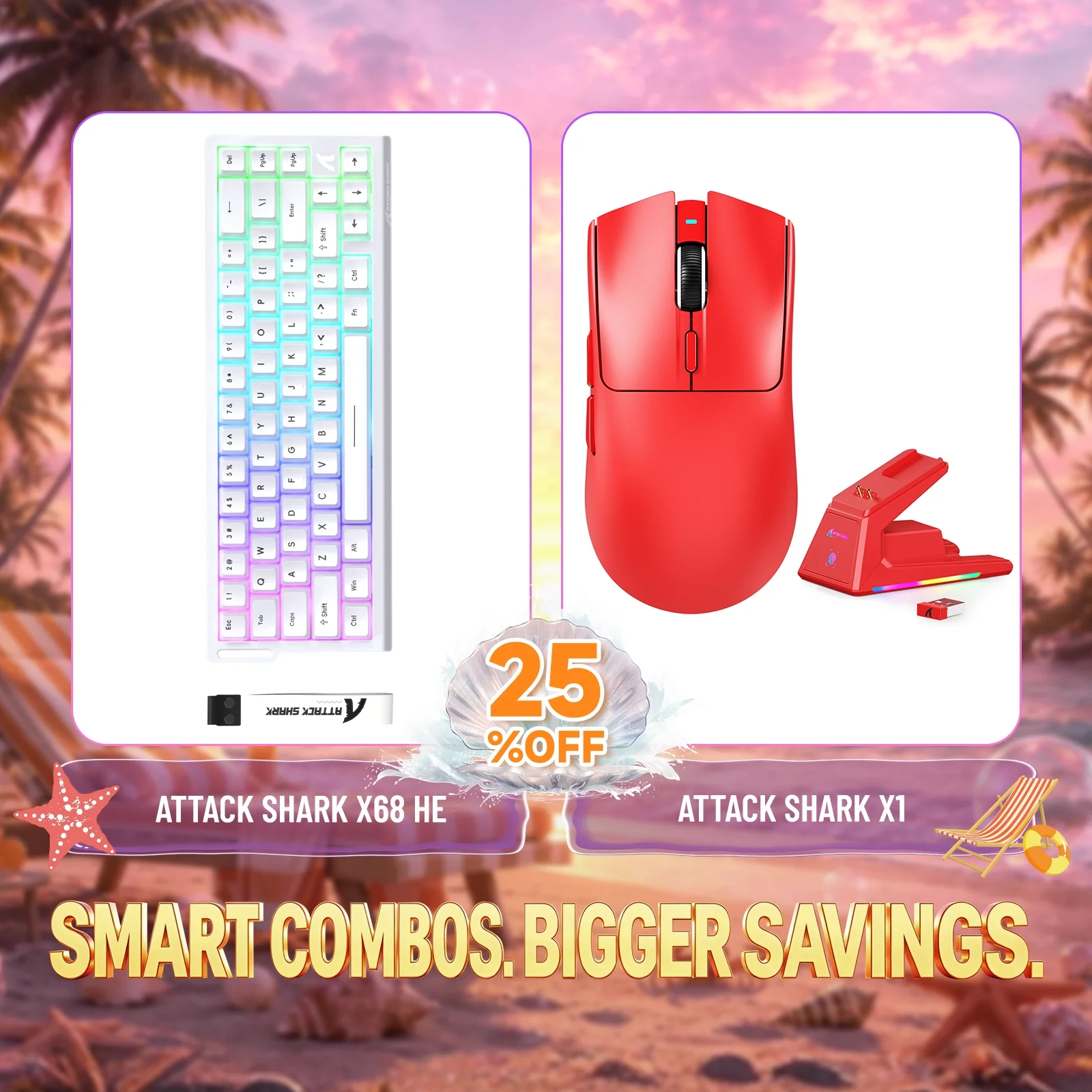 ATTACK SHARK X68HE Rapid Trigger Keyboard + X1 Wireless Gaming Mouse Bundle - Image 7
