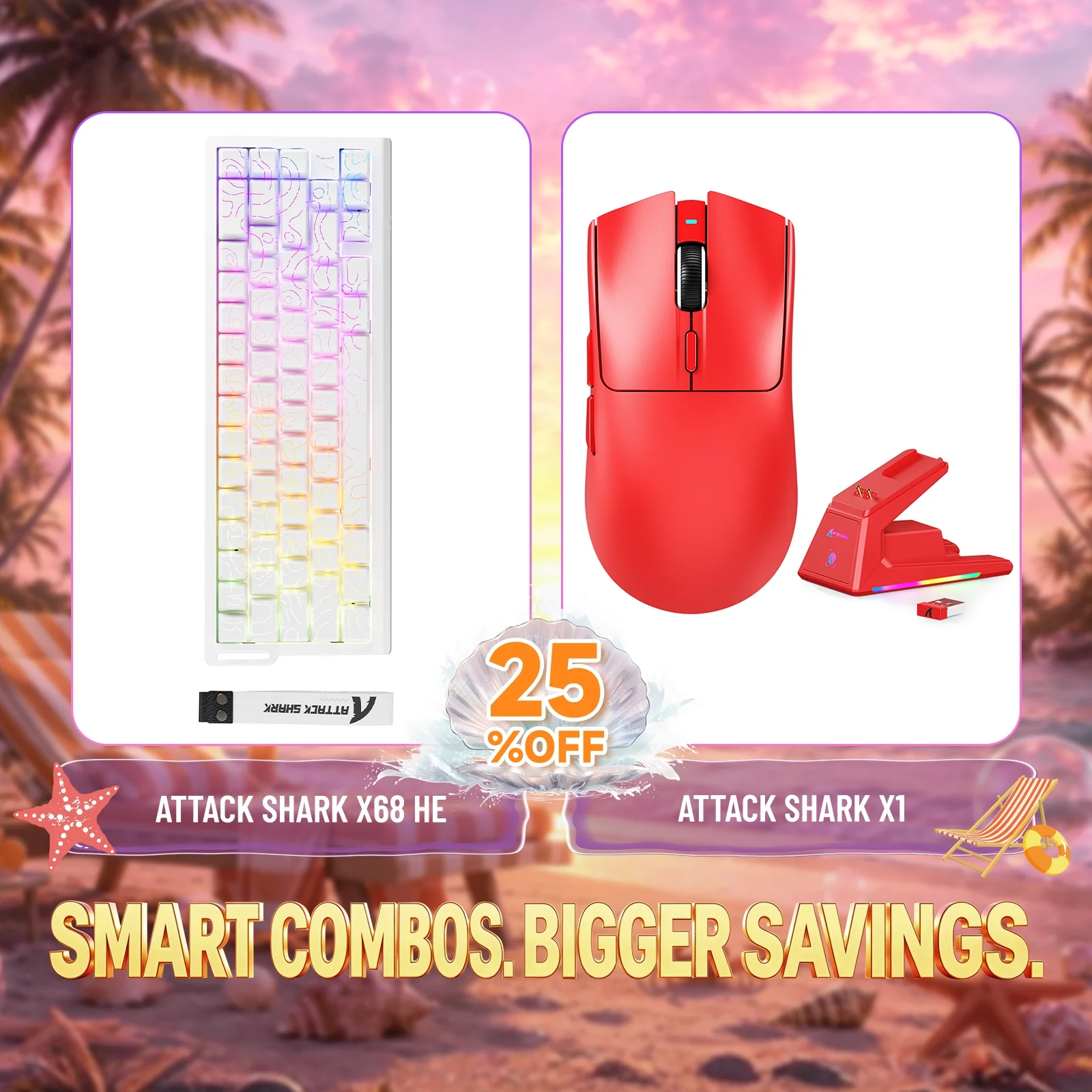 ATTACK SHARK X68HE Rapid Trigger Keyboard + X1 Wireless Gaming Mouse Bundle - Image 8