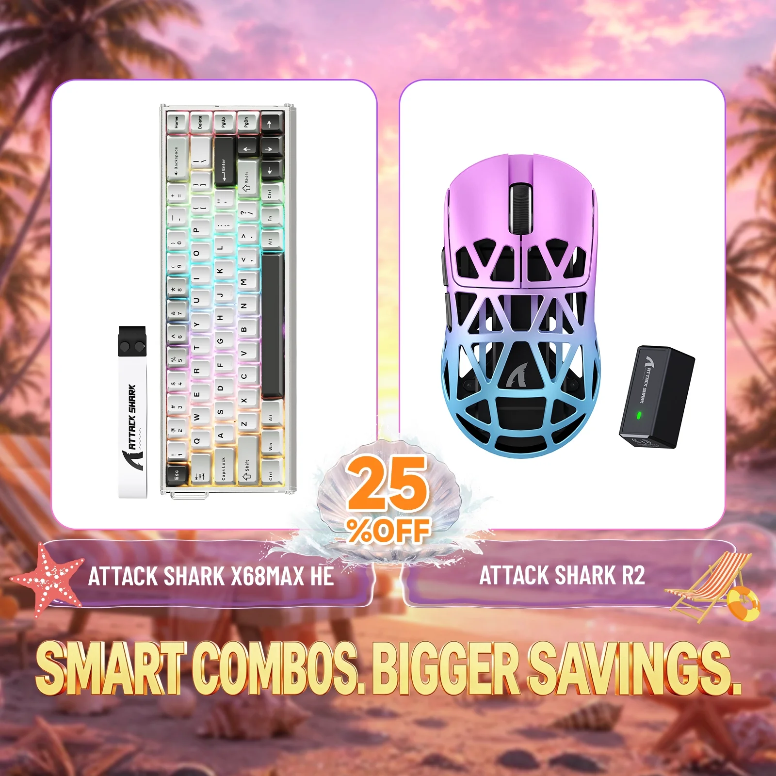 ATTACK SHARK X68MAX HE Rapid Trigger Aluminum Keyboard + R2 Magnesium Alloy Wireless Gaming Mouse Bundle - Image 11