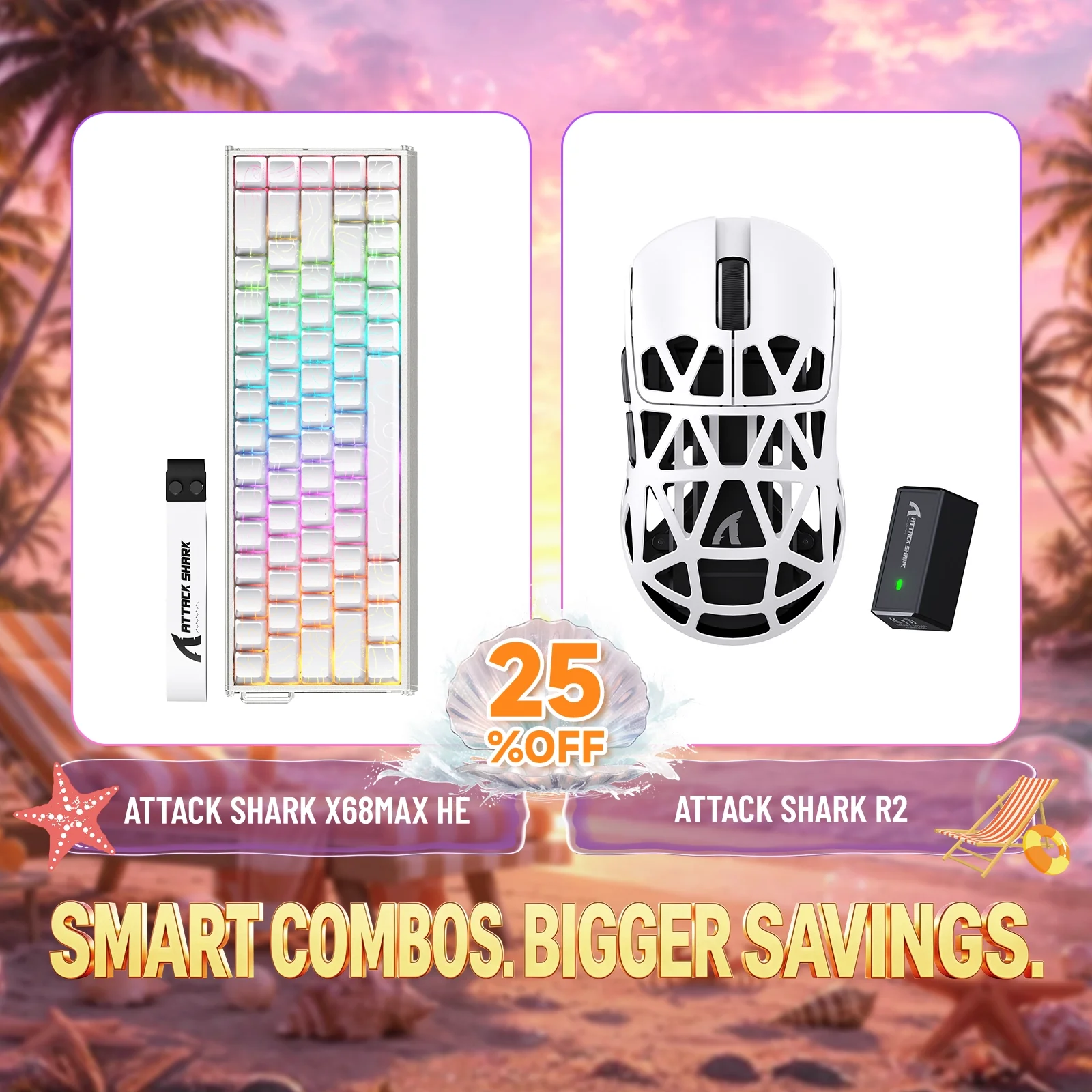 ATTACK SHARK X68MAX HE Rapid Trigger Aluminum Keyboard + R2 Magnesium Alloy Wireless Gaming Mouse Bundle - Image 3