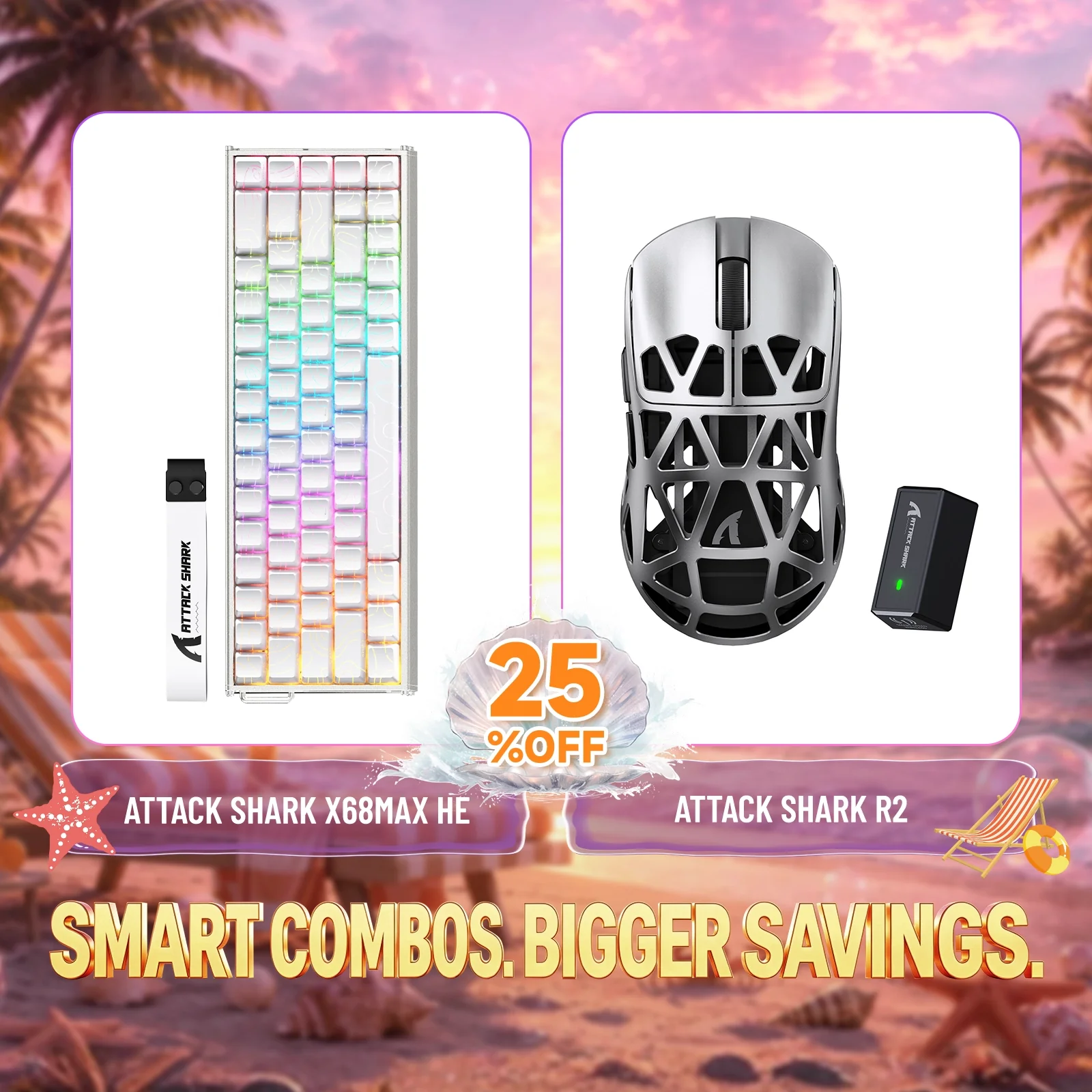 ATTACK SHARK X68MAX HE Rapid Trigger Aluminum Keyboard + R2 Magnesium Alloy Wireless Gaming Mouse Bundle - Image 4