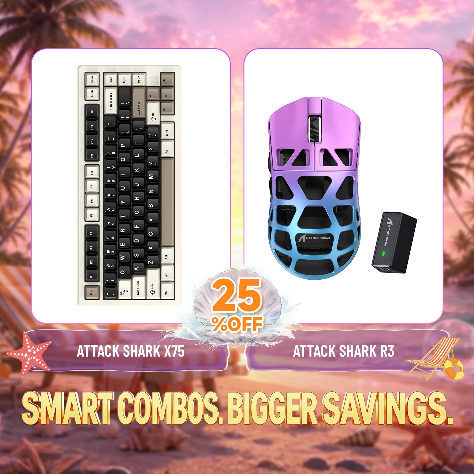 ATTACK SHARK X75 Full Aluminum Keyboard + R3 Magnesium Alloy Gaming Mouse Bundle - Image 10