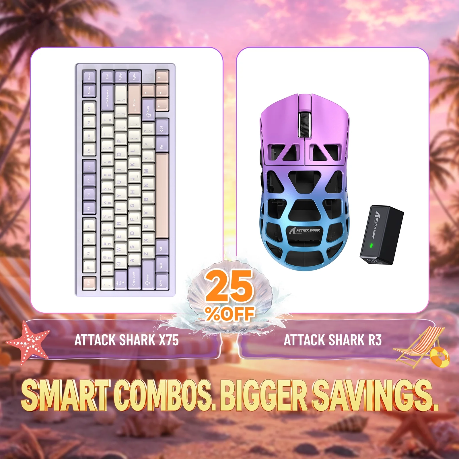 ATTACK SHARK X75 Full Aluminum Keyboard + R3 Magnesium Alloy Gaming Mouse Bundle - Image 11