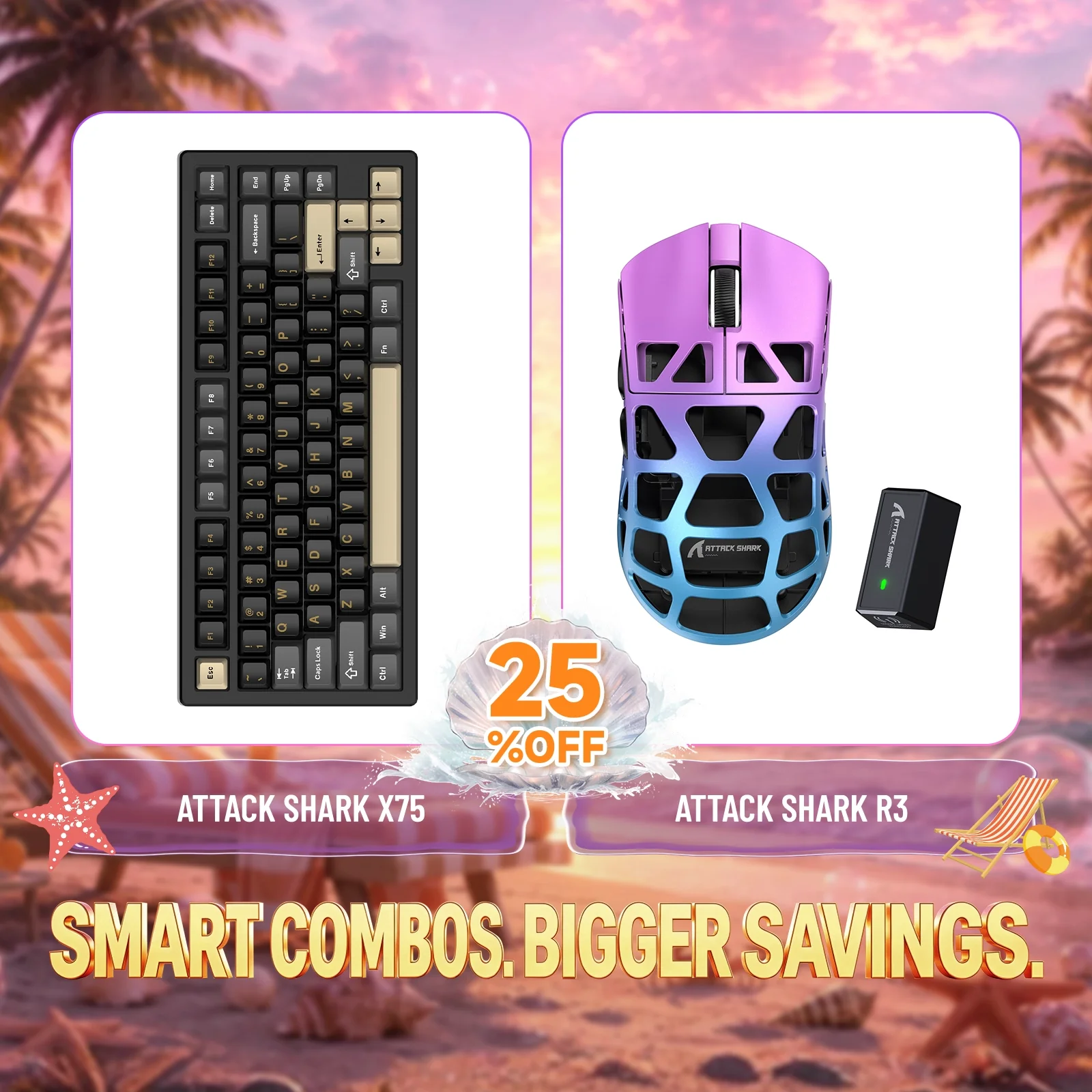 ATTACK SHARK X75 Full Aluminum Keyboard + R3 Magnesium Alloy Gaming Mouse Bundle - Image 12