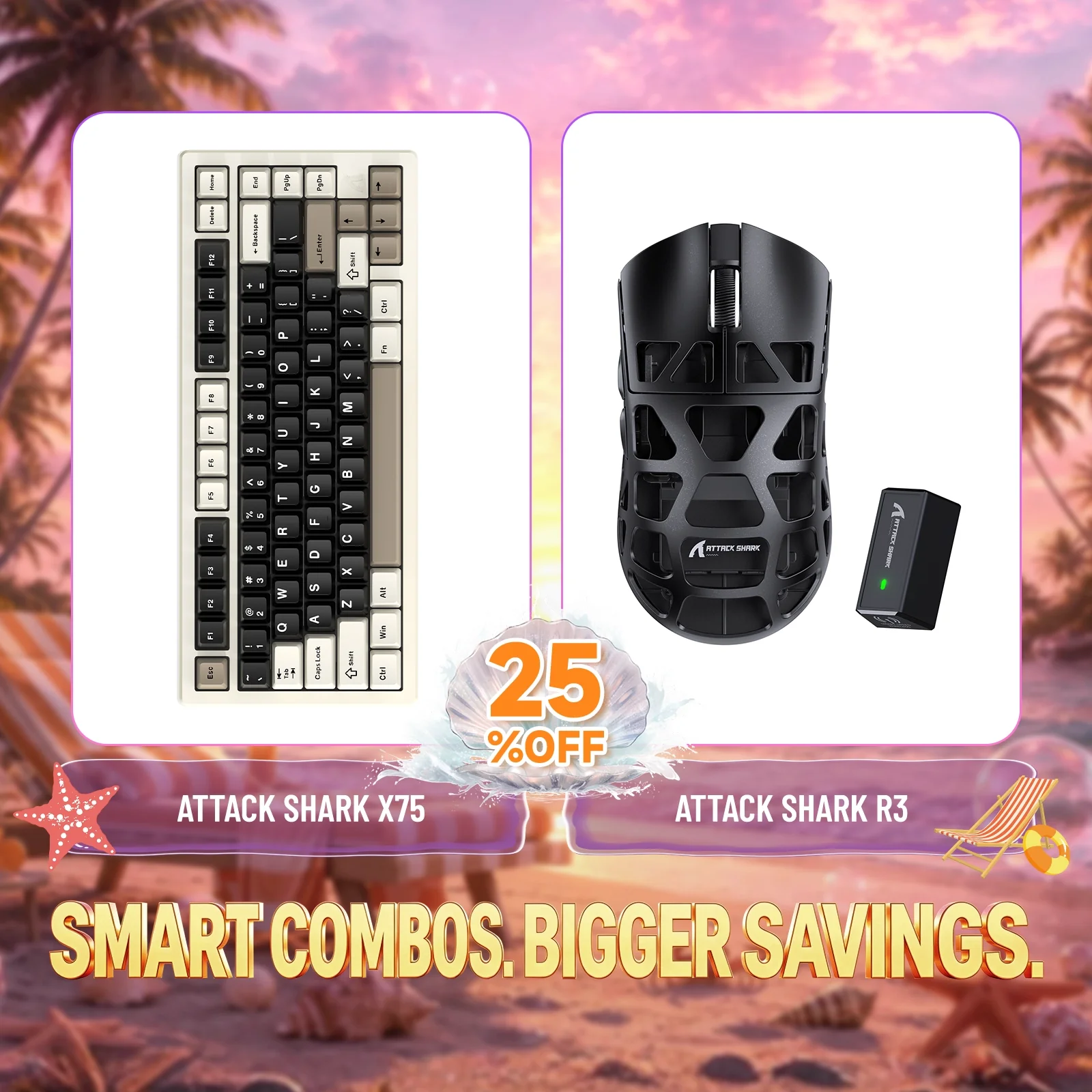 ATTACK SHARK X75 Full Aluminum Keyboard + R3 Magnesium Alloy Gaming Mouse Bundle - Image 4
